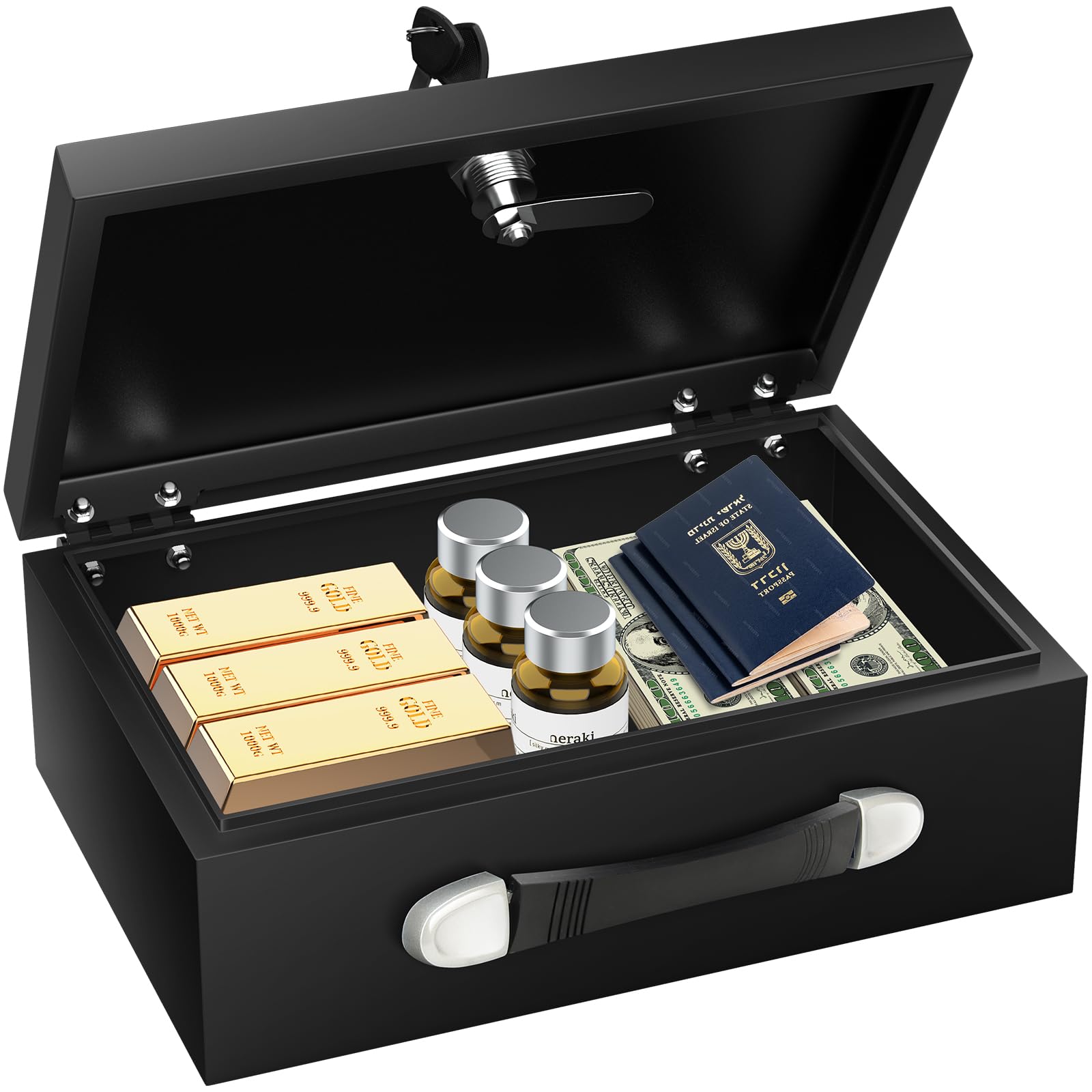 Cassaforte Portatile 18L Ignifuga e Impermeabile con Chiavi