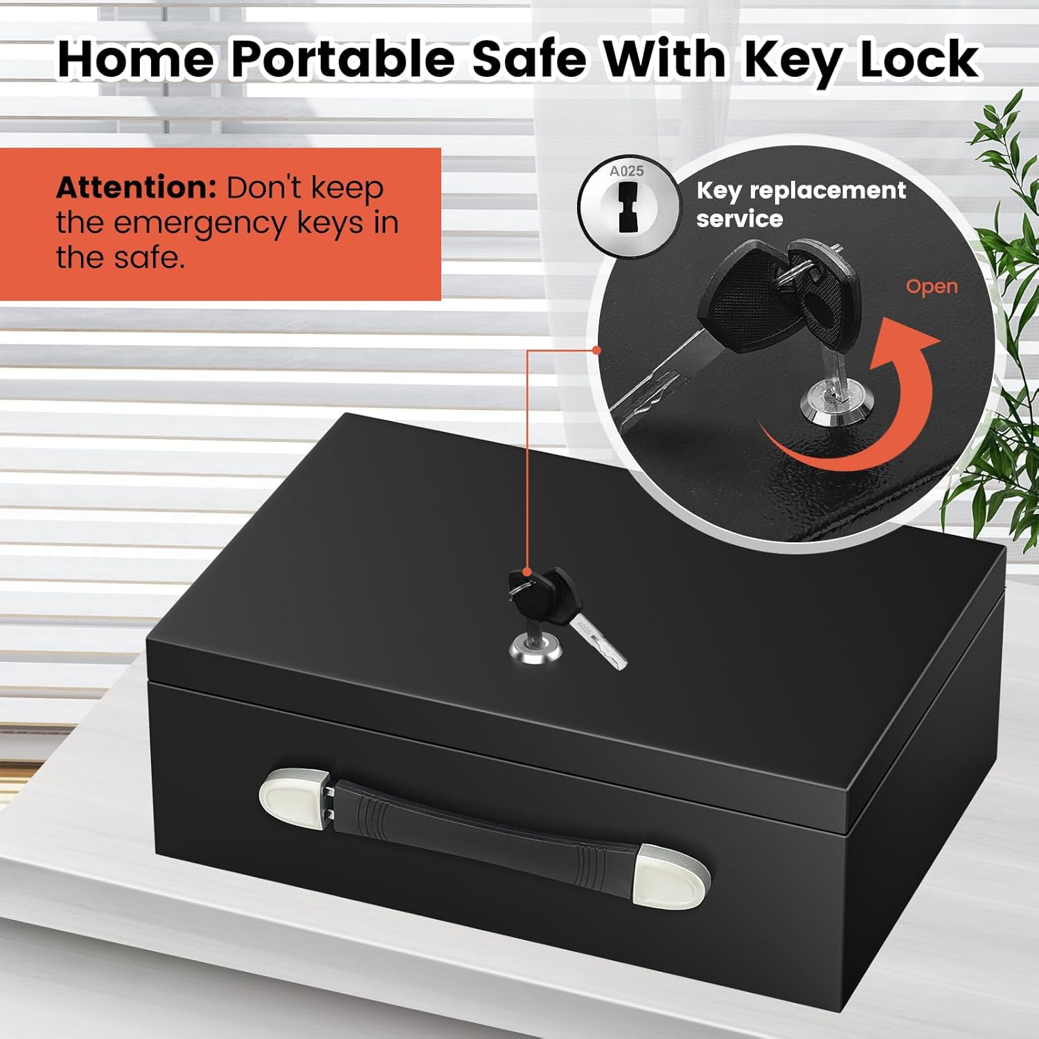 Cassaforte Portatile 18L Ignifuga e Impermeabile con Chiavi - immagine 6