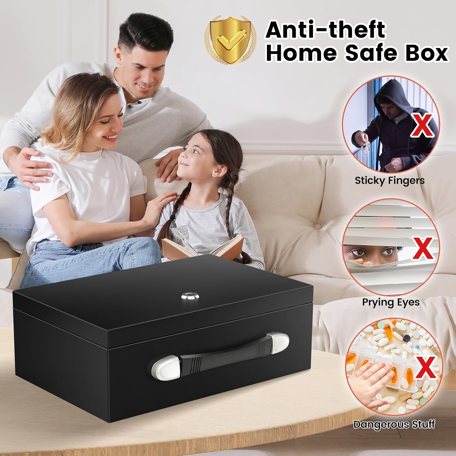 Cassaforte Portatile 18L Ignifuga e Impermeabile con Chiavi - immagine 8