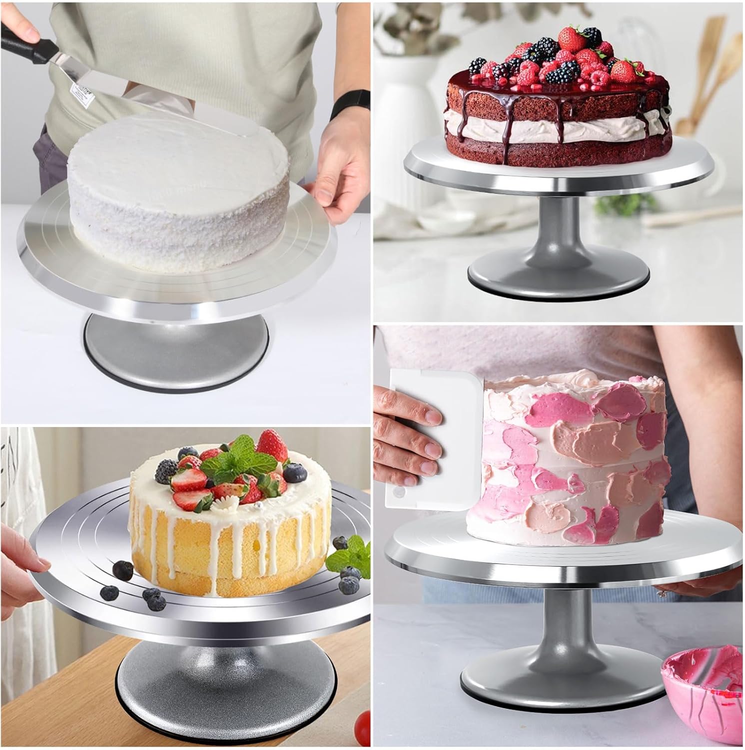 Uten Piatto Girevole per Torte in Alluminio - immagine 3