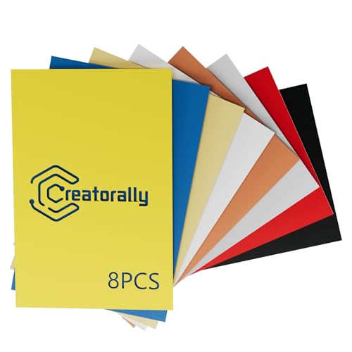 Acrilico per Laser, Pannello Plastica Rigida per Incisione Laser 30x20 cm 1.3 mm, Lastra ABS 8 Pezzi Laser Fogli Bicolore per Targhette Decorazione (Incisione in Bianco o Nero)