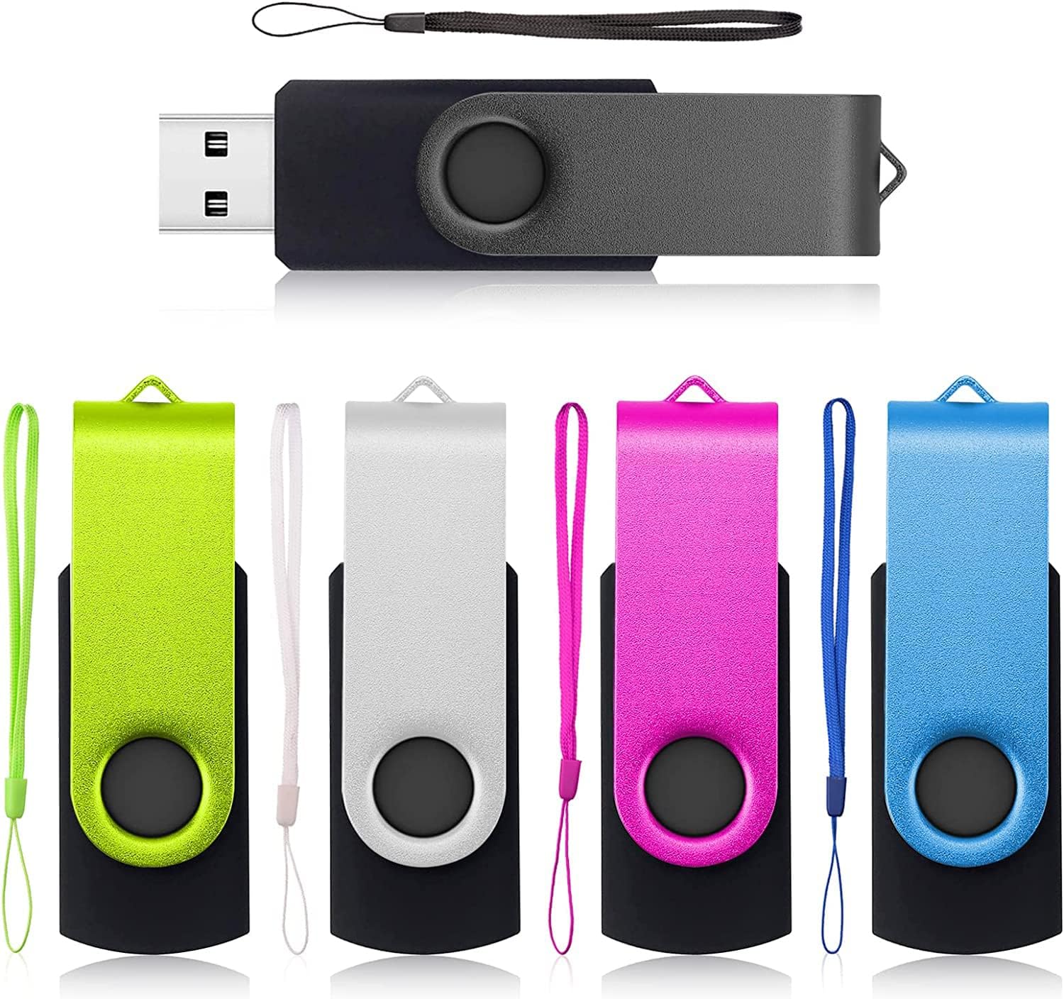 AreTop - Chiavette USB da 32 GB, Unità Flash USB 2.0 Pendrive 5 pezzi, Pennetta in metallo, multicolore