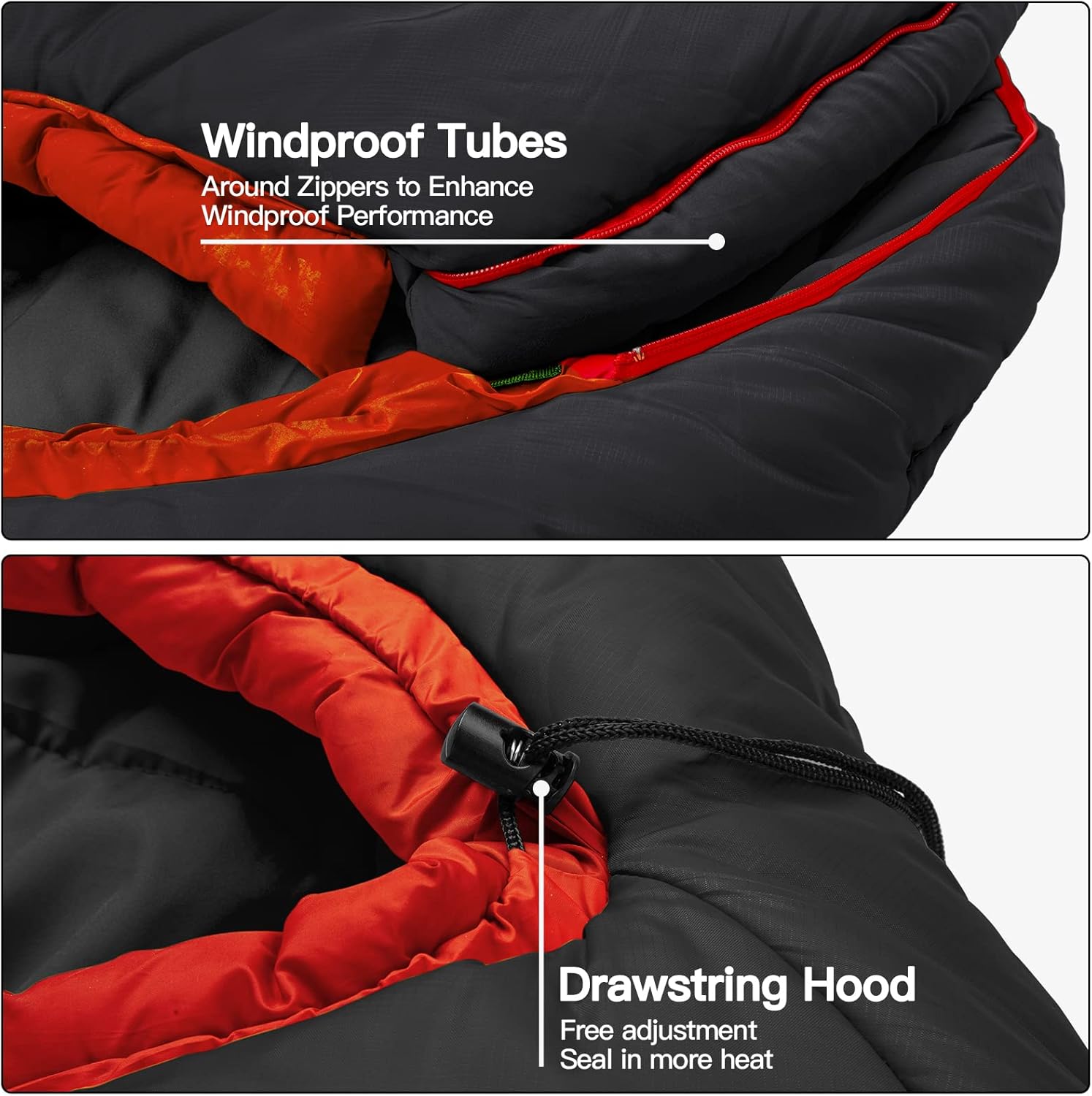 Forceatt Sacco a Pelo Mummia con Cappuccio 0℃-20℃ - immagine 4