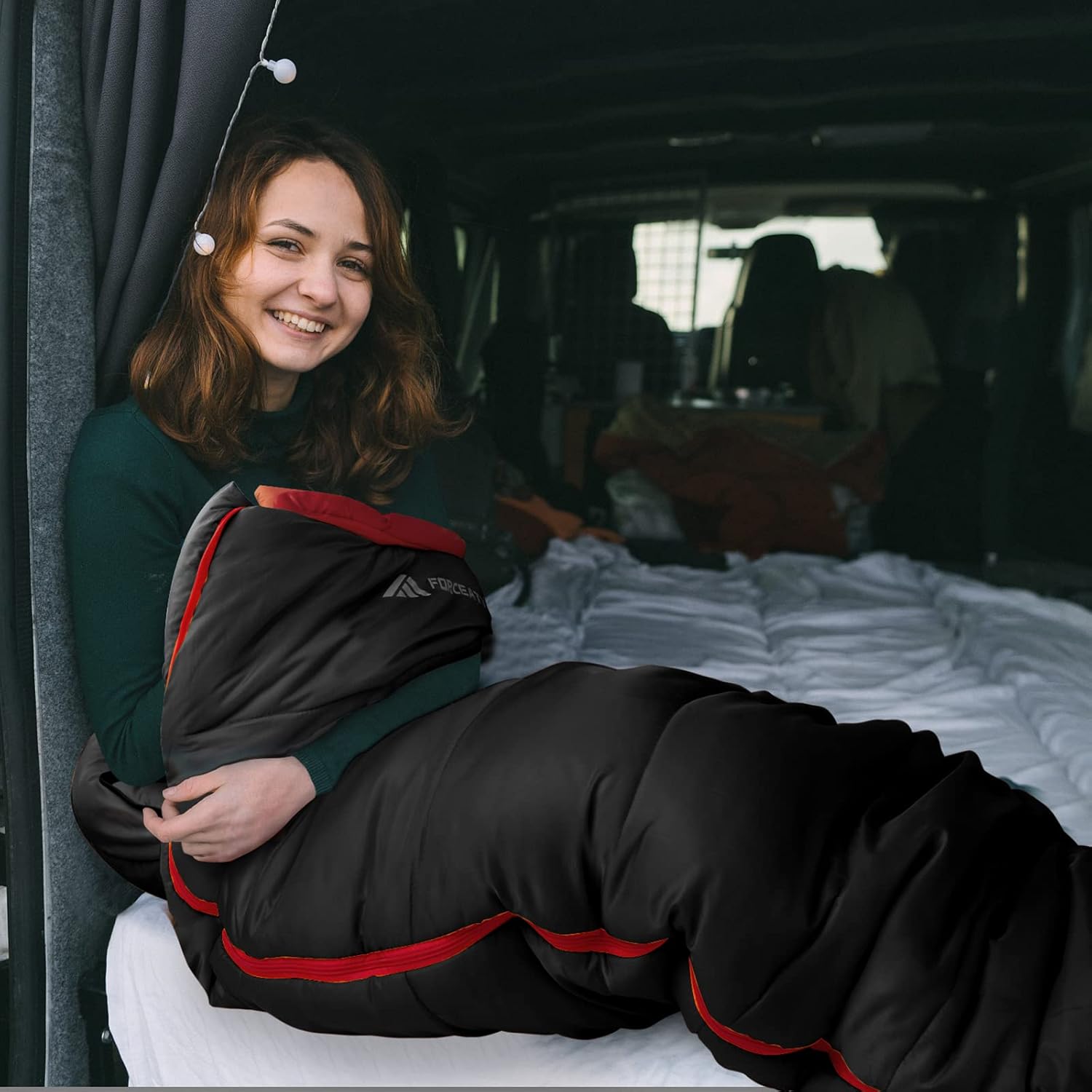 Forceatt Sacco a Pelo Mummia con Cappuccio 0℃-20℃ - immagine 6