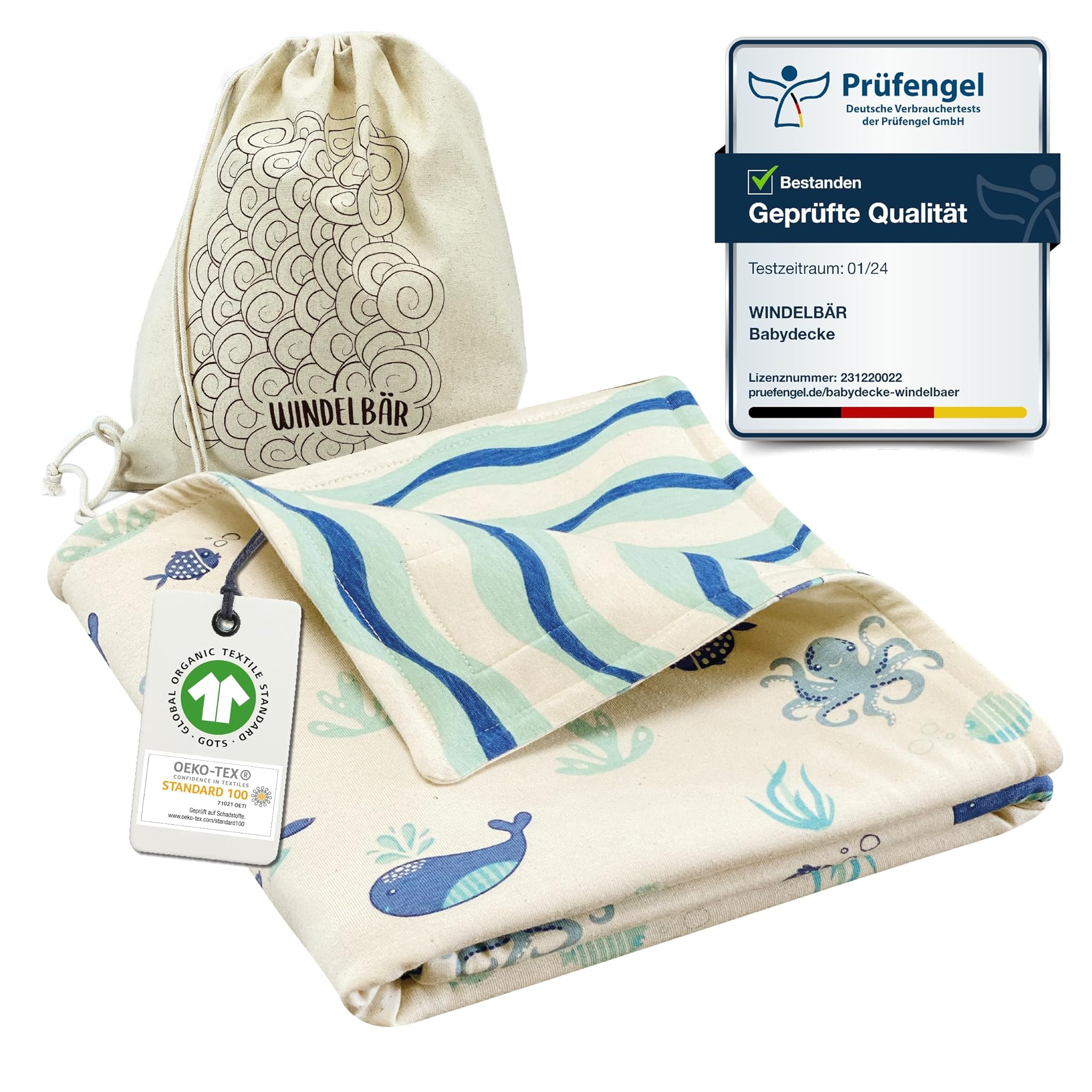 Windelbär Coperta per Bambini Mare 75x100cm