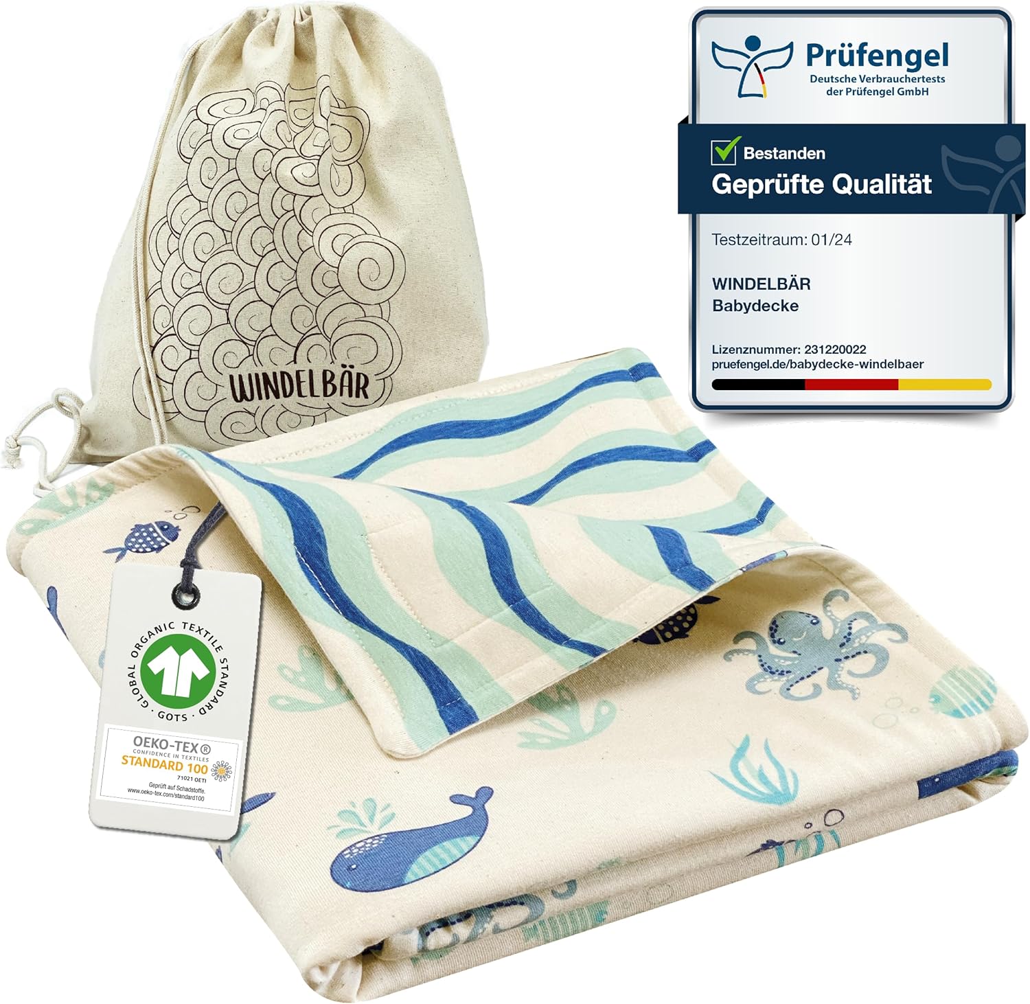 Windelbär Coperta per Bambini Mare 75x100cm - immagine 1