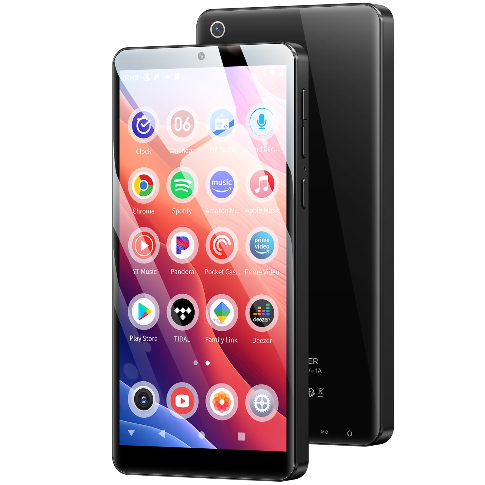 Oilsky Lettore MP3 128GB con WiFi e Bluetooth, Nero