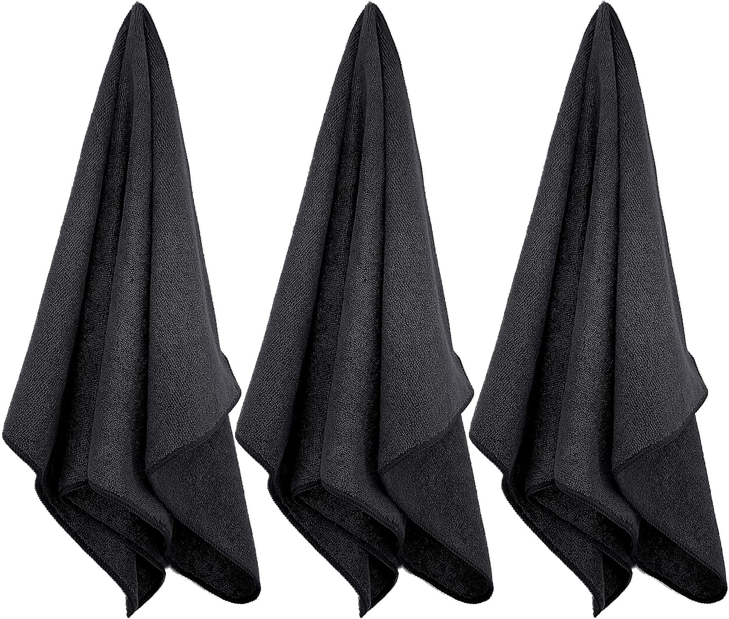 Polyte - Asciugamano Microfibra per Capelli, Nero, 12 pezzi - immagine 3