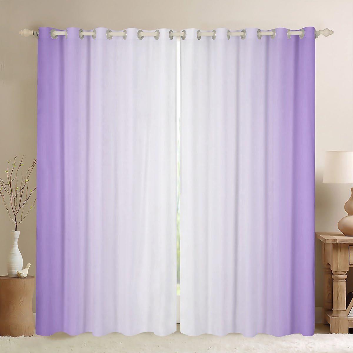 Tende Oscuranti Sfumate Viola e Bianco 167x228cm