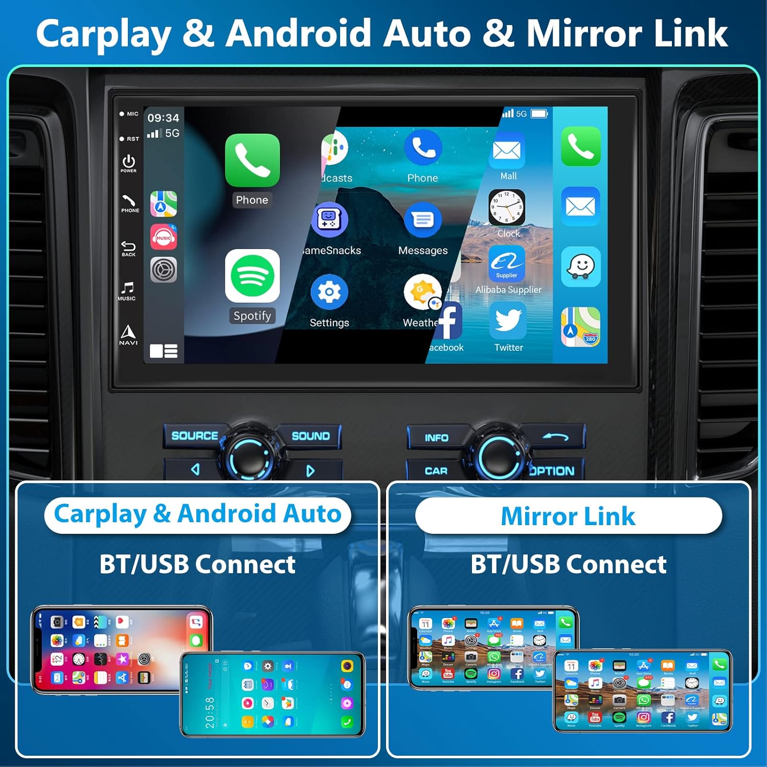Hodozzy Autoradio Android 4G+64G 8-Core - immagine 2