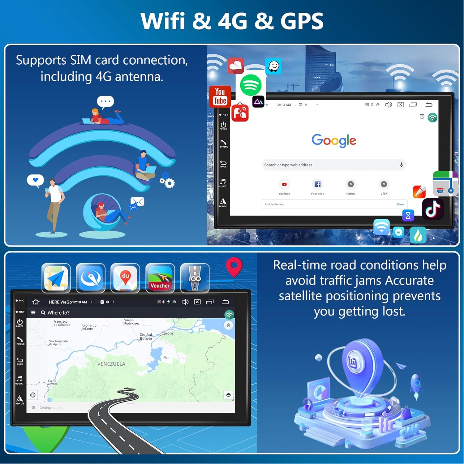 Hodozzy Autoradio Android 4G+64G 8-Core - immagine 4