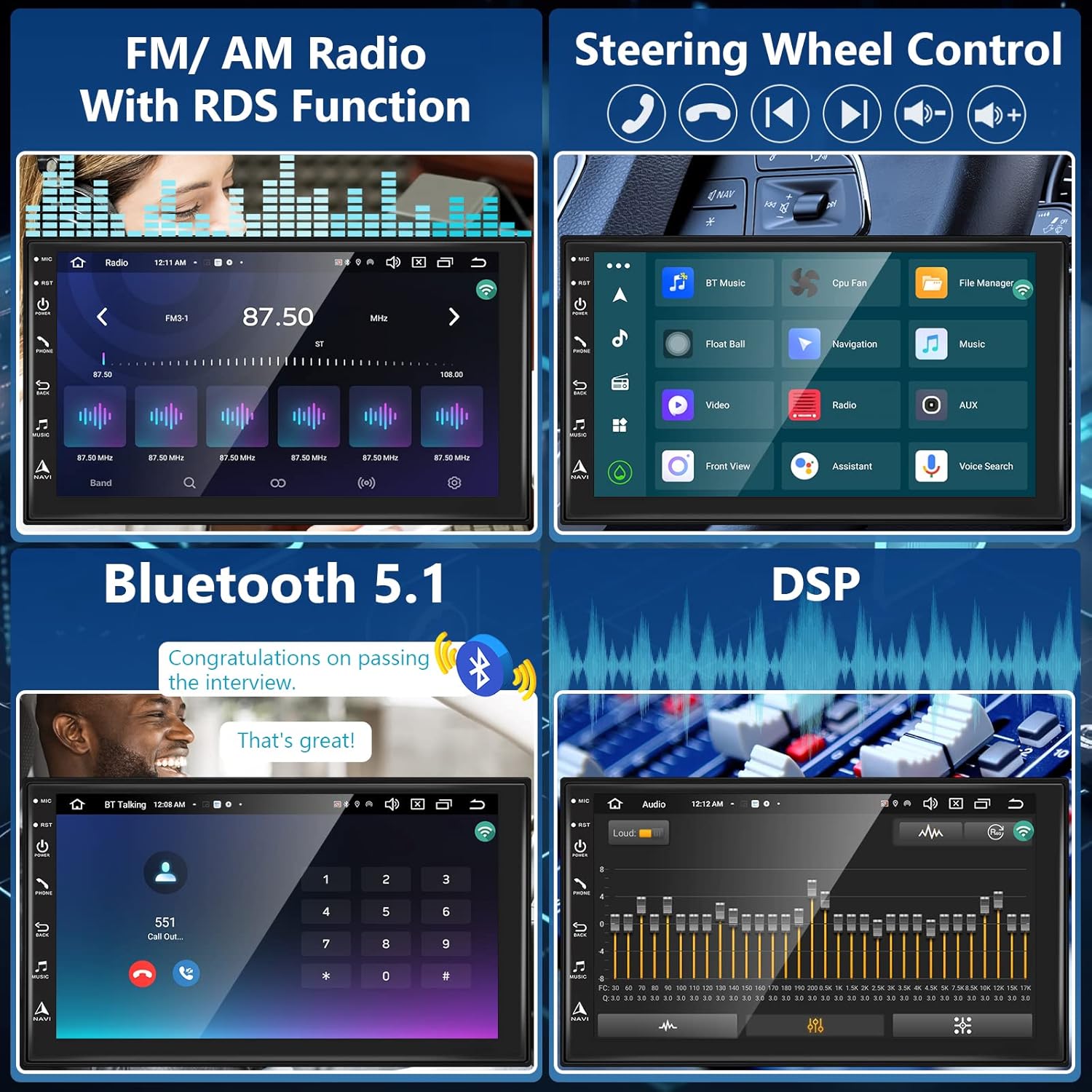 Hodozzy Autoradio Android 4G+64G 8-Core - immagine 5