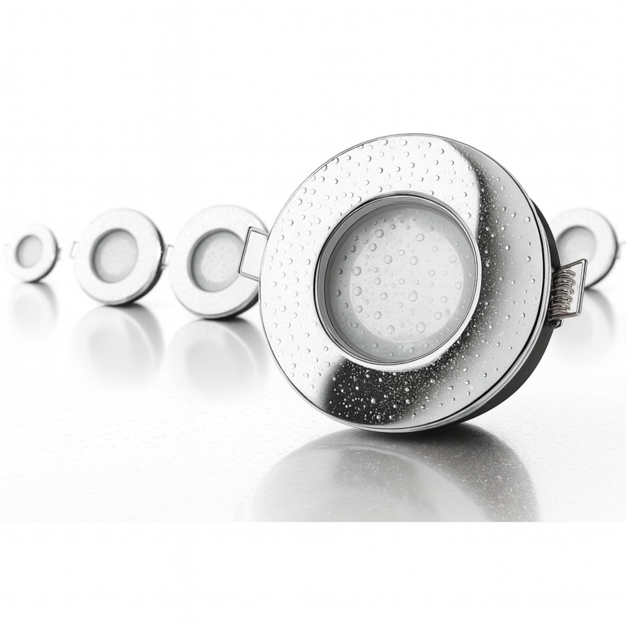 ADAKAT Confezione da 5 telai da incasso in alluminio, IP65, cromati