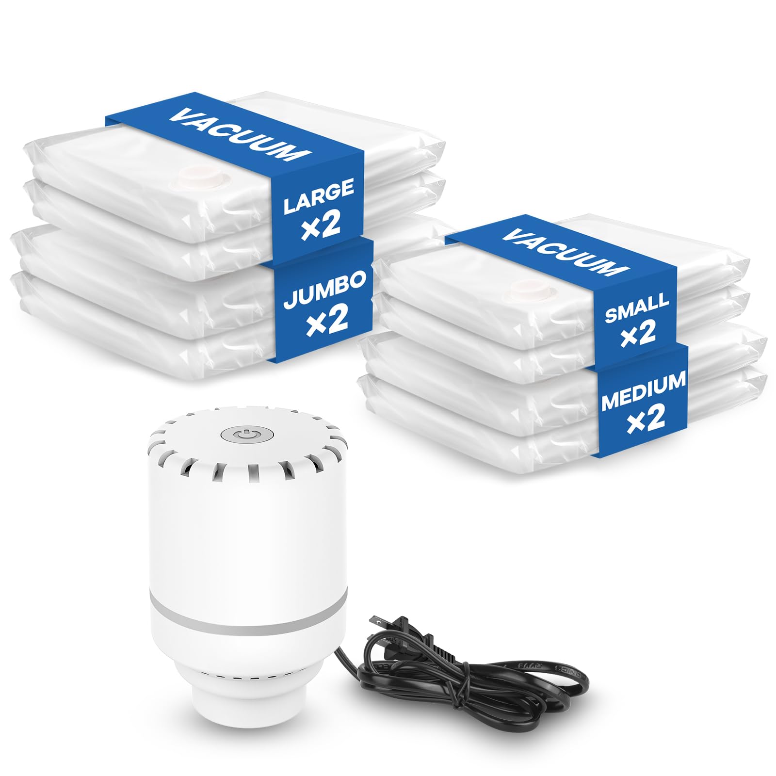 Sacchetti Sottovuoto Vestiti con Pompa Elettrica (8 pezzi)