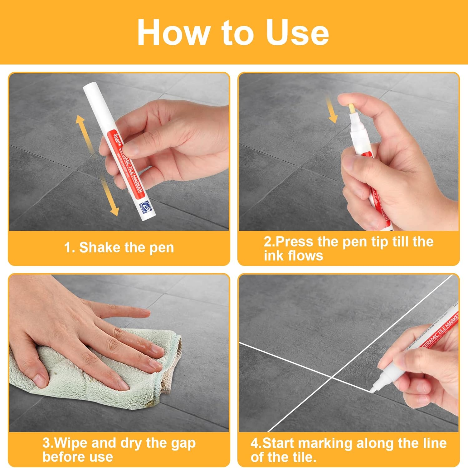 Sheryl&rain 10 Pennarelli per Fughe Piastrelle - immagine 4