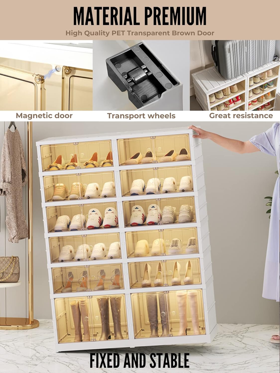 Magic Select Scarpiera Pieghevole 9 Livelli, Bianco - immagine 5