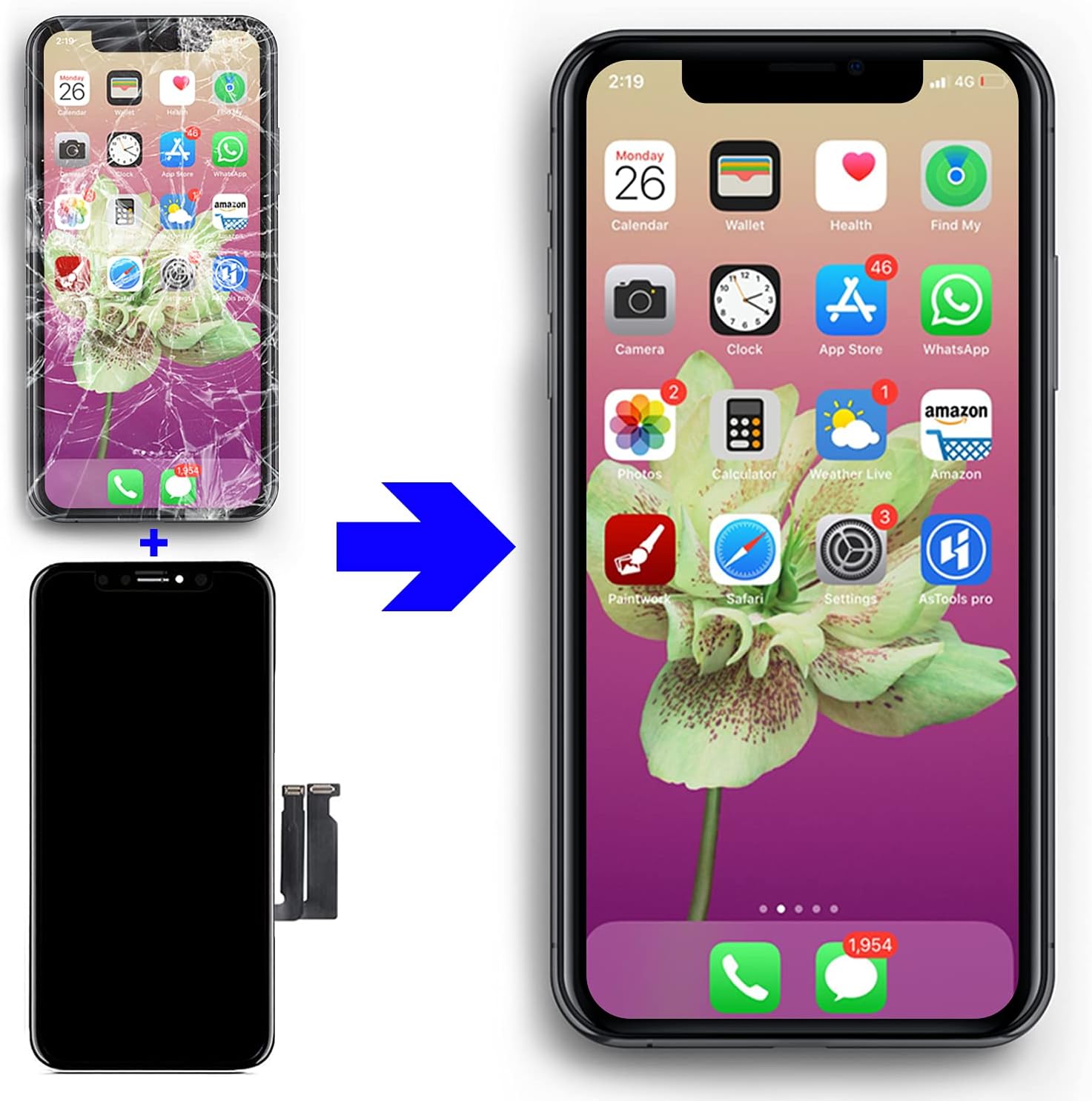 Brinonac Schermo Display LCD per iPhone XR 6,1" - immagine 6