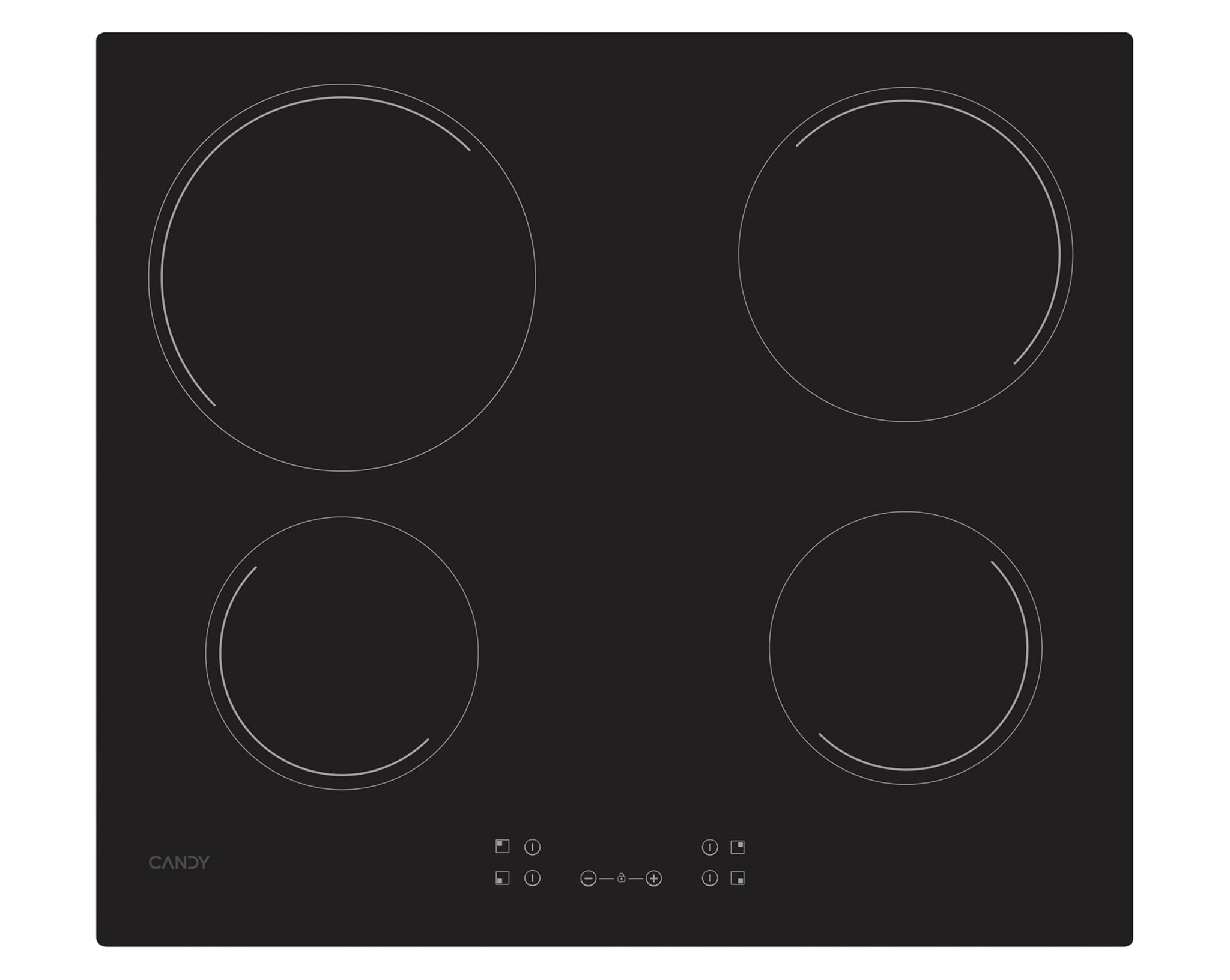 Candy Idea CH64CCB 4U2 - Piastra Vetroceramica 4 Fuochi, Nero