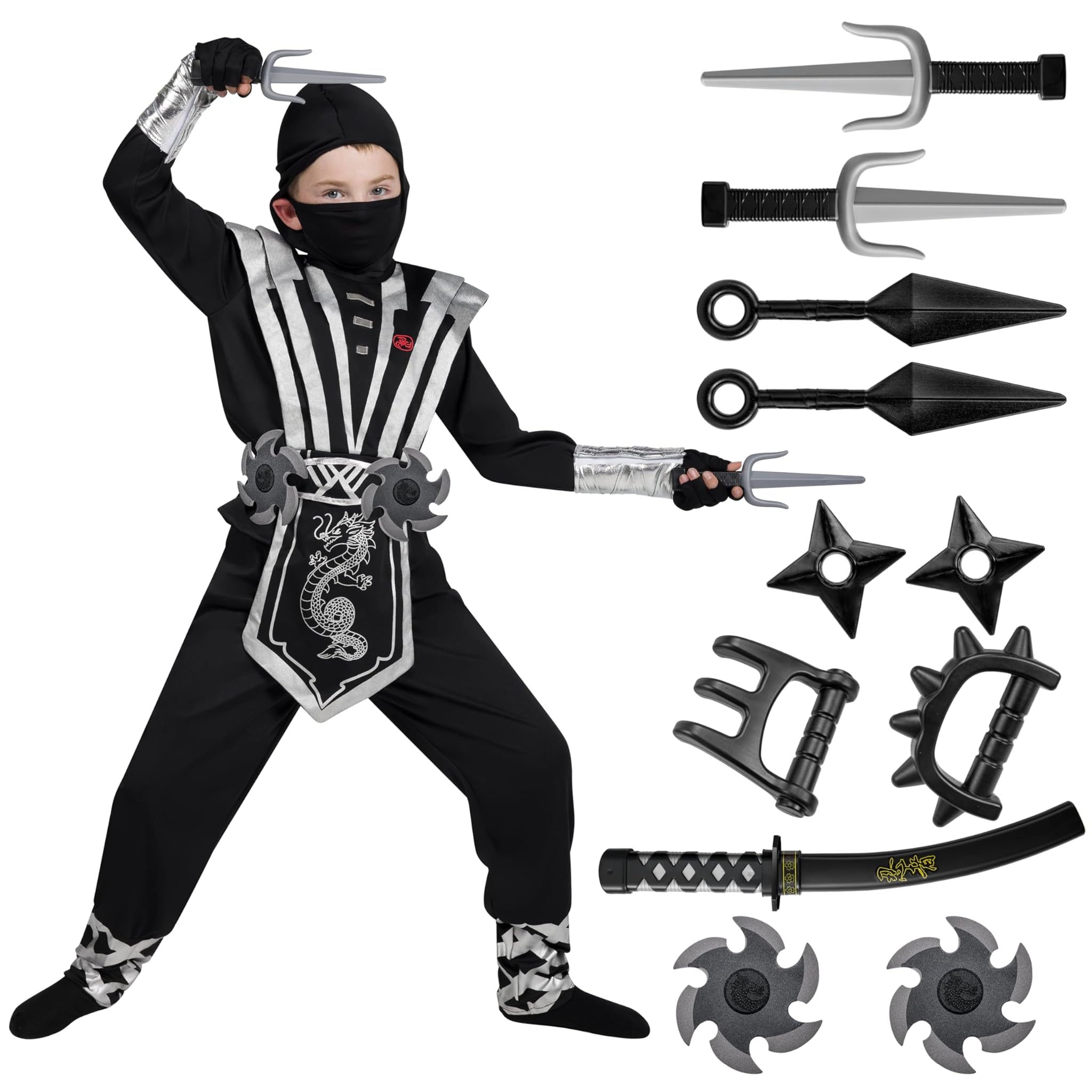 Spooktacular Creations Set Costume Ninja Bambino 9 Pezzi