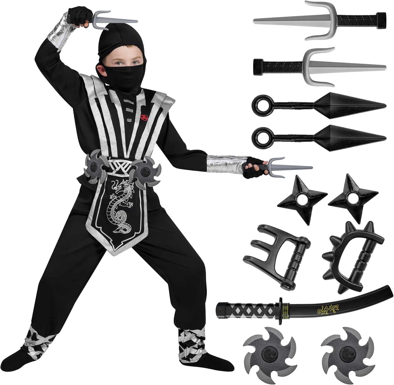 Spooktacular Creations Set Costume Ninja Bambino 9 Pezzi - immagine 1