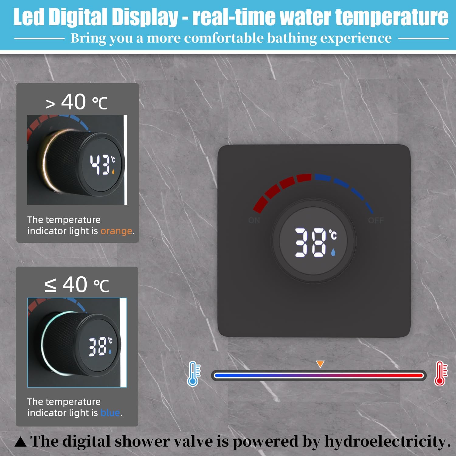Miscelatore Doccia Nascosto con Display LED - immagine 2