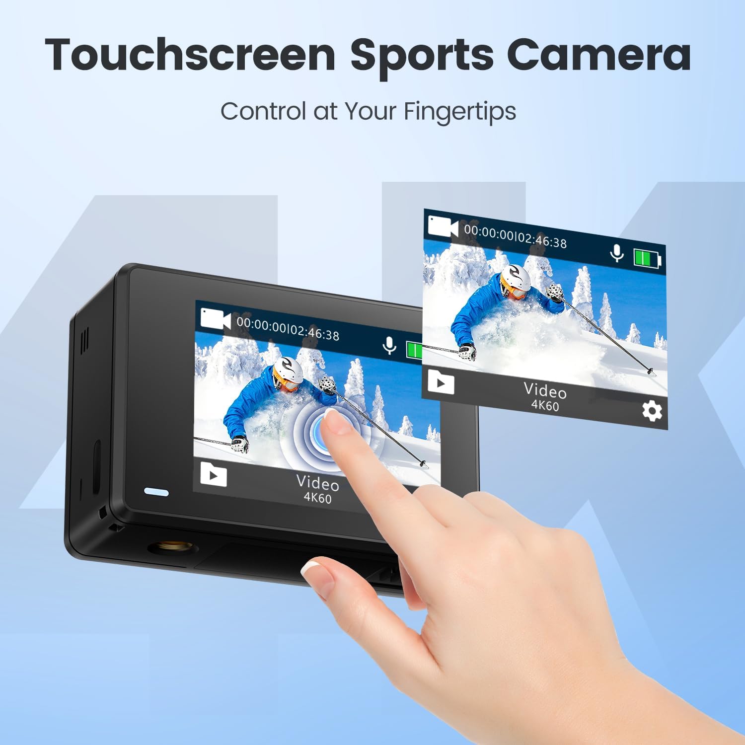 Action Cam 4K60FPS Touchscreen 40M Subacquea - immagine 2