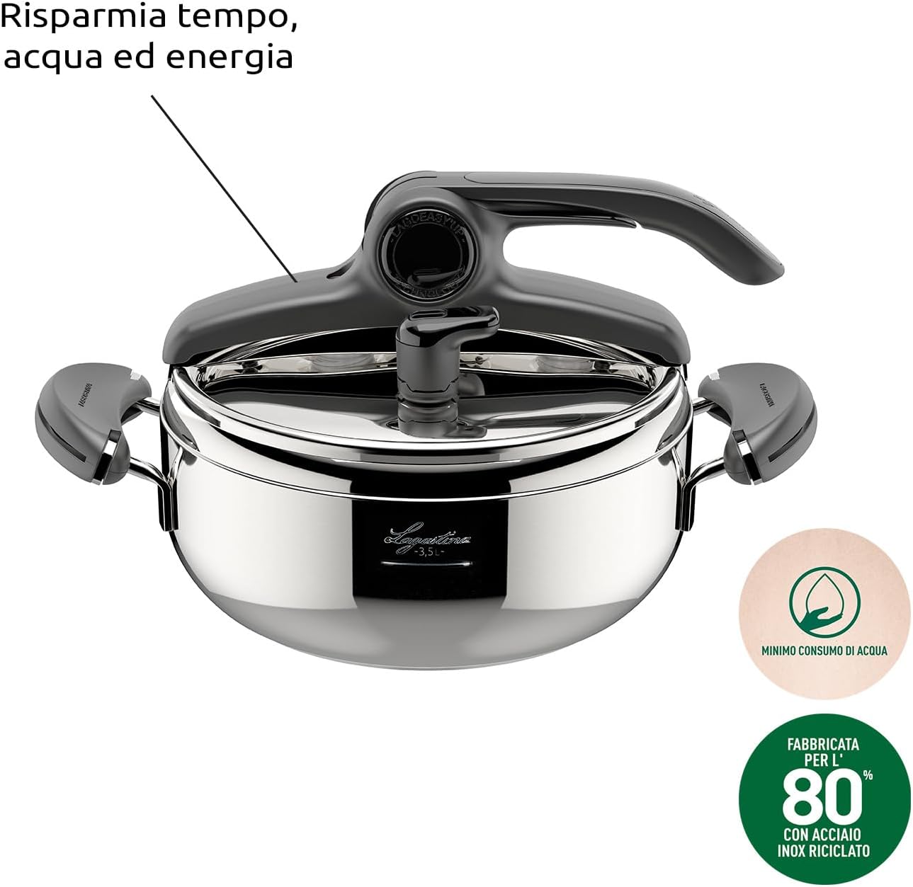 Lagostina Mia Pentola a Pressione 3.5L Acciaio Inox Ø 22cm - immagine 2