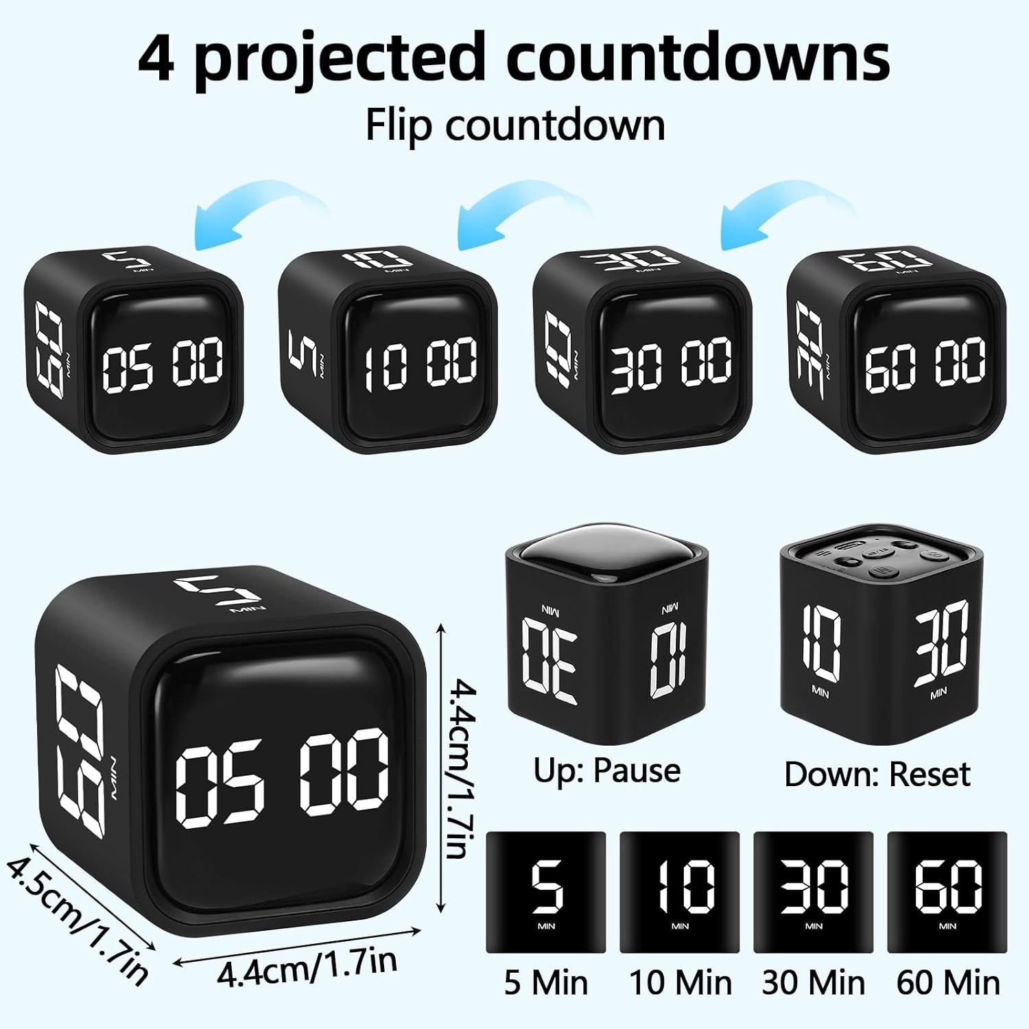 Pomodoro Timer Cube Digitale 5-10-30-60 Minuti - immagine 2