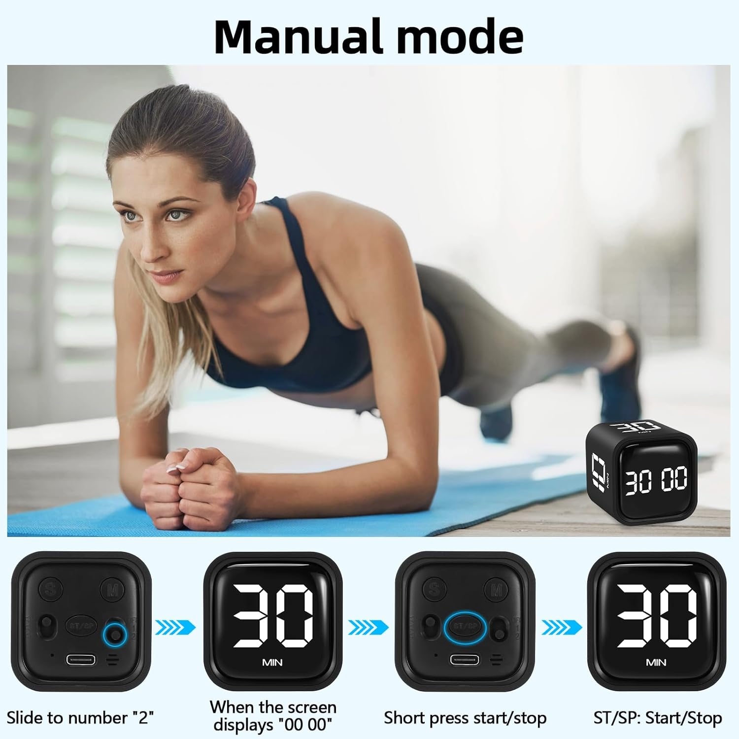 Pomodoro Timer Cube Digitale 5-10-30-60 Minuti - immagine 4