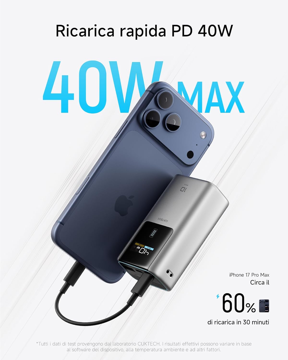 Cuktech Power Bank Mini 10000mAh 55W - immagine 3