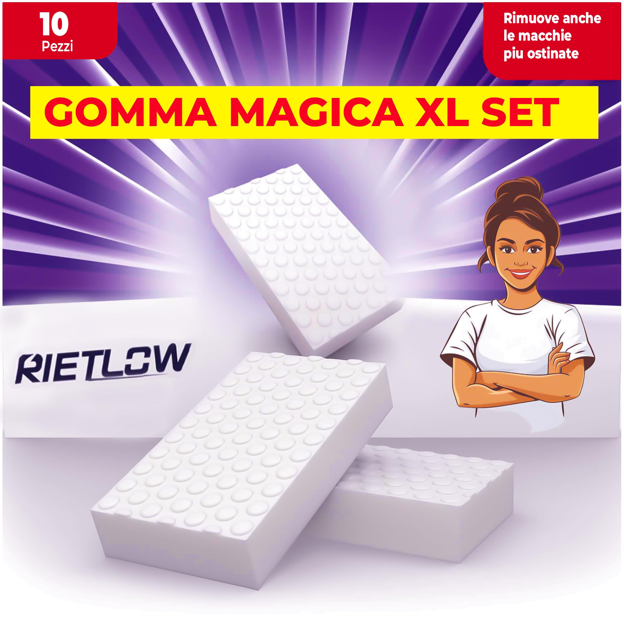 Rietlow® Set 10 Spugne Magiche in Melamina