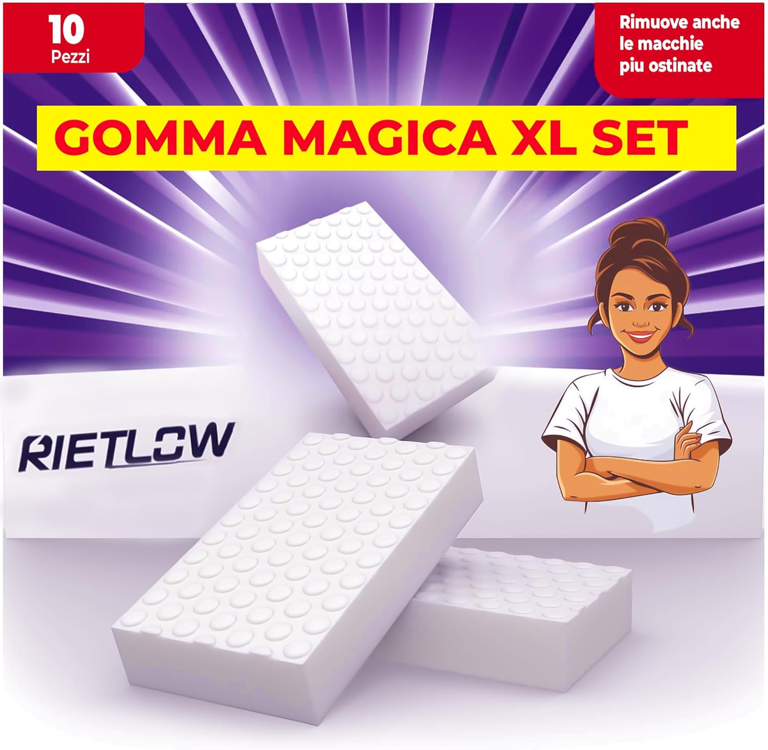 Rietlow® Set 10 Spugne Magiche in Melamina - immagine 1
