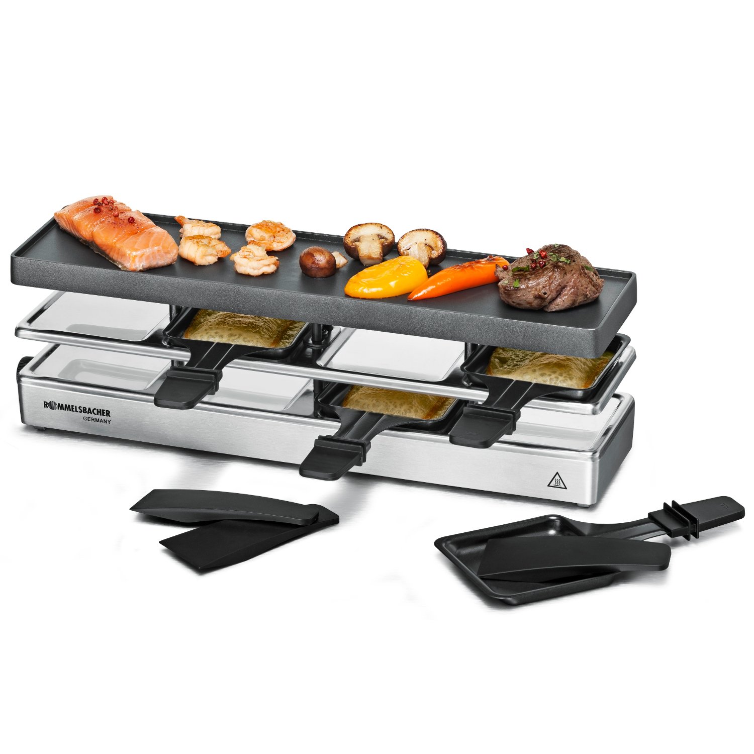 Rommelsbacher RC800 Raclette Grill, 795 W, Acrylic, Silver