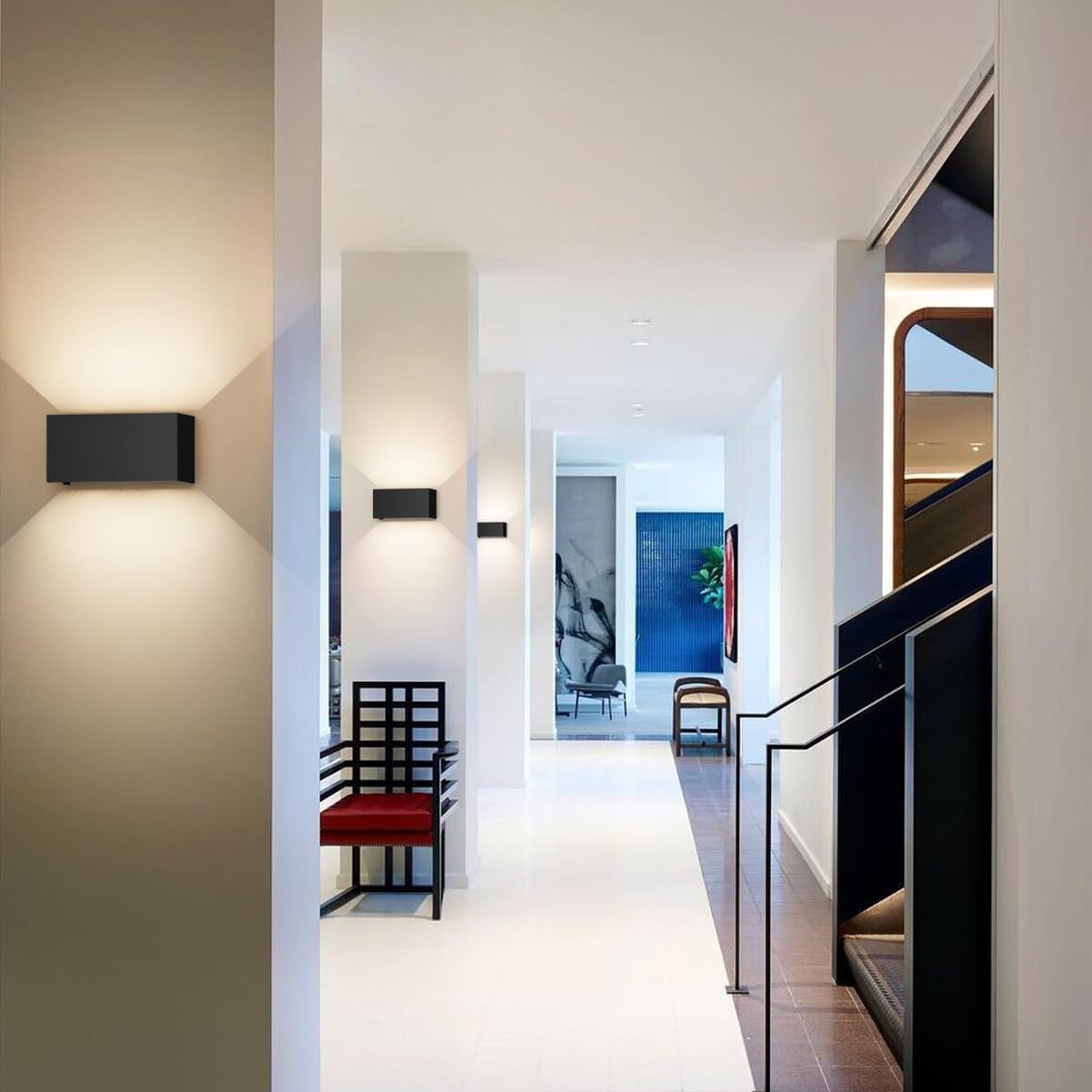 Klighten lampade da parete 24W Esterno/Interno Moderno, lampada da esterno Bianco Caldo 4000K Applique da Parete, IP65 Impermeabile, Angolo del Fascio Regolabile Applique(Nero) - immagine 7