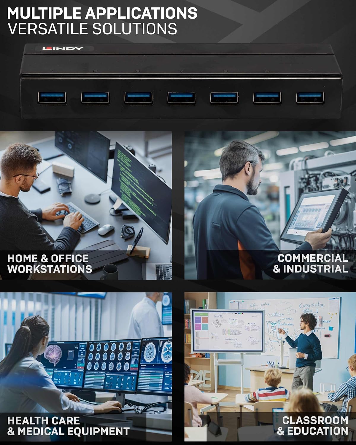 Lindy 43228 Hub USB 3.0, 7 Porte - immagine 4