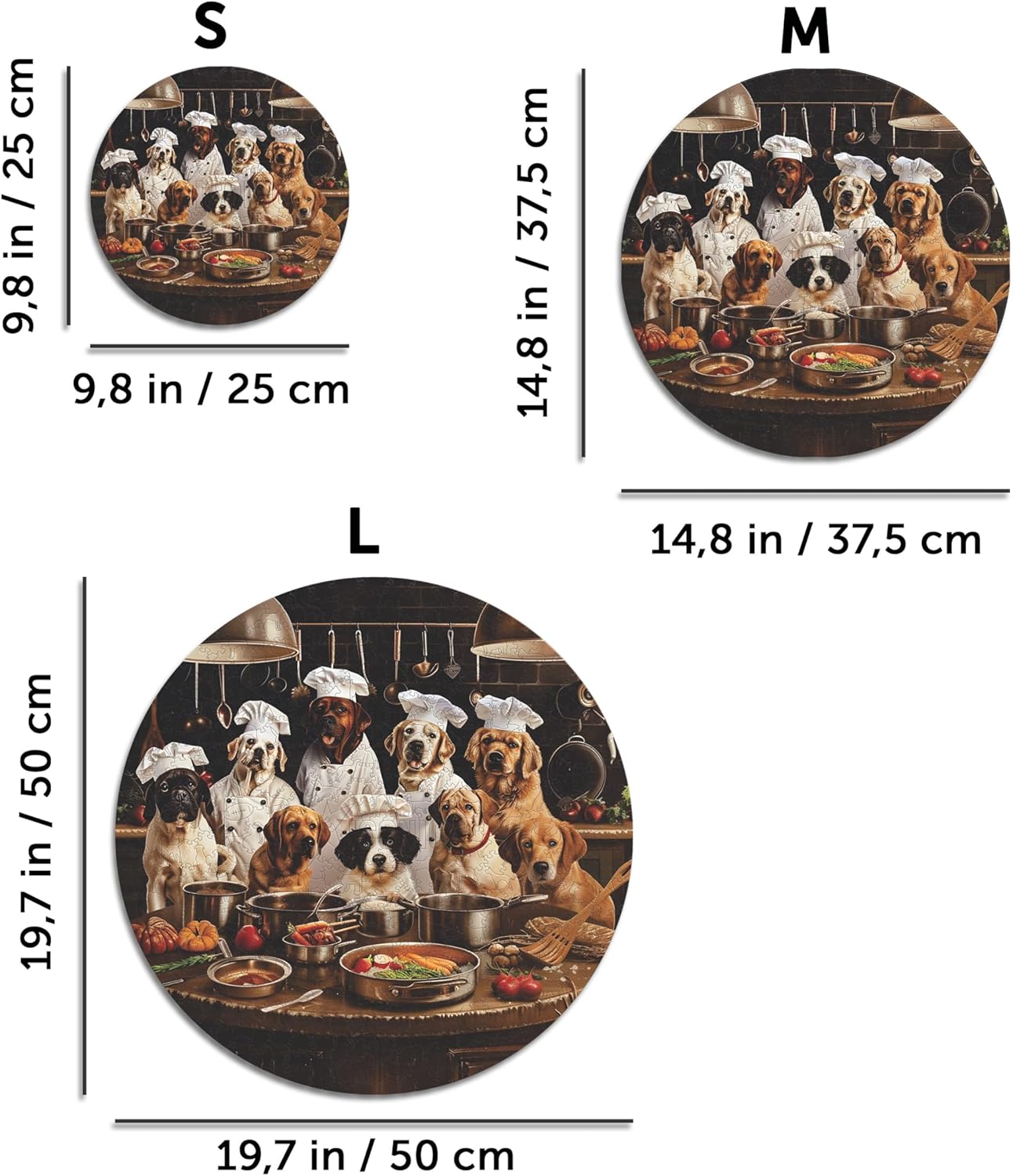 Iconic Puzzles - Cani Chef, Puzzle in Legno 350 Pezzi - immagine 3