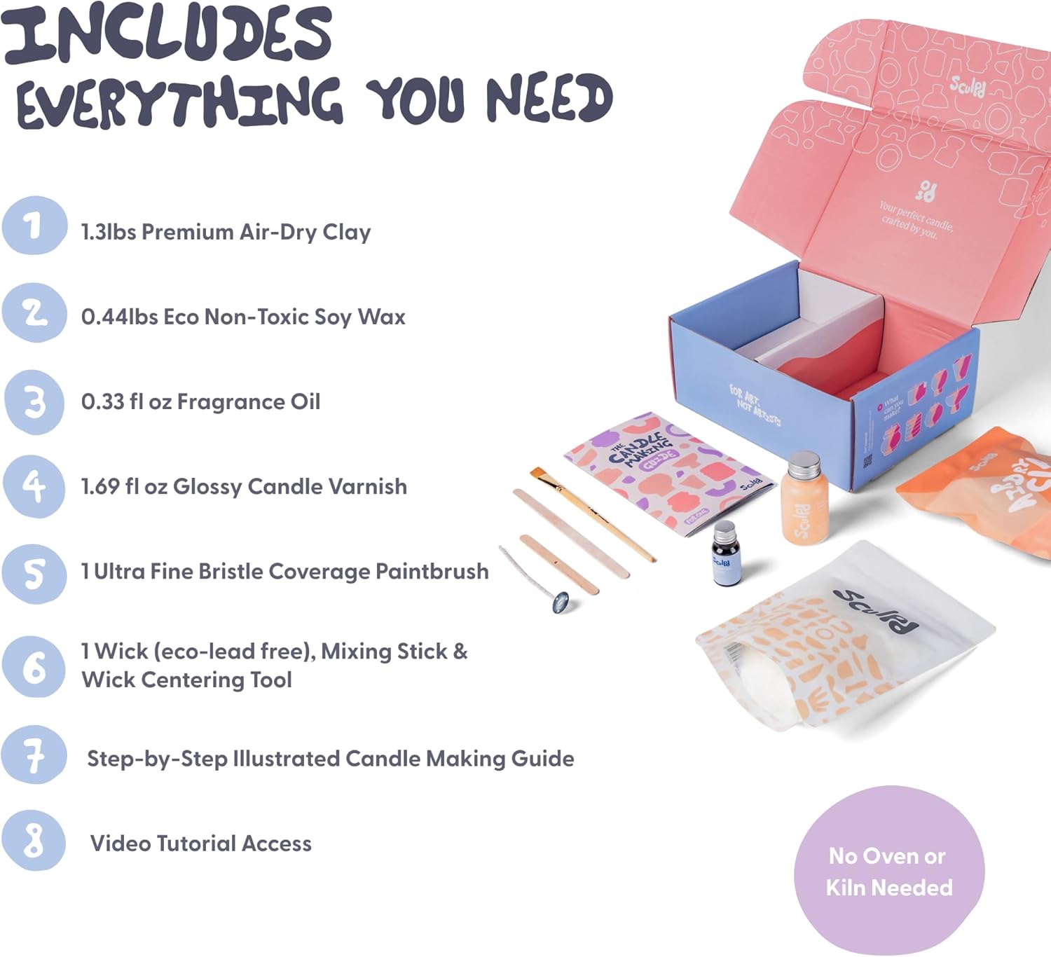 Sculpd Kit per Candele con Argilla Autoindurente - immagine 2