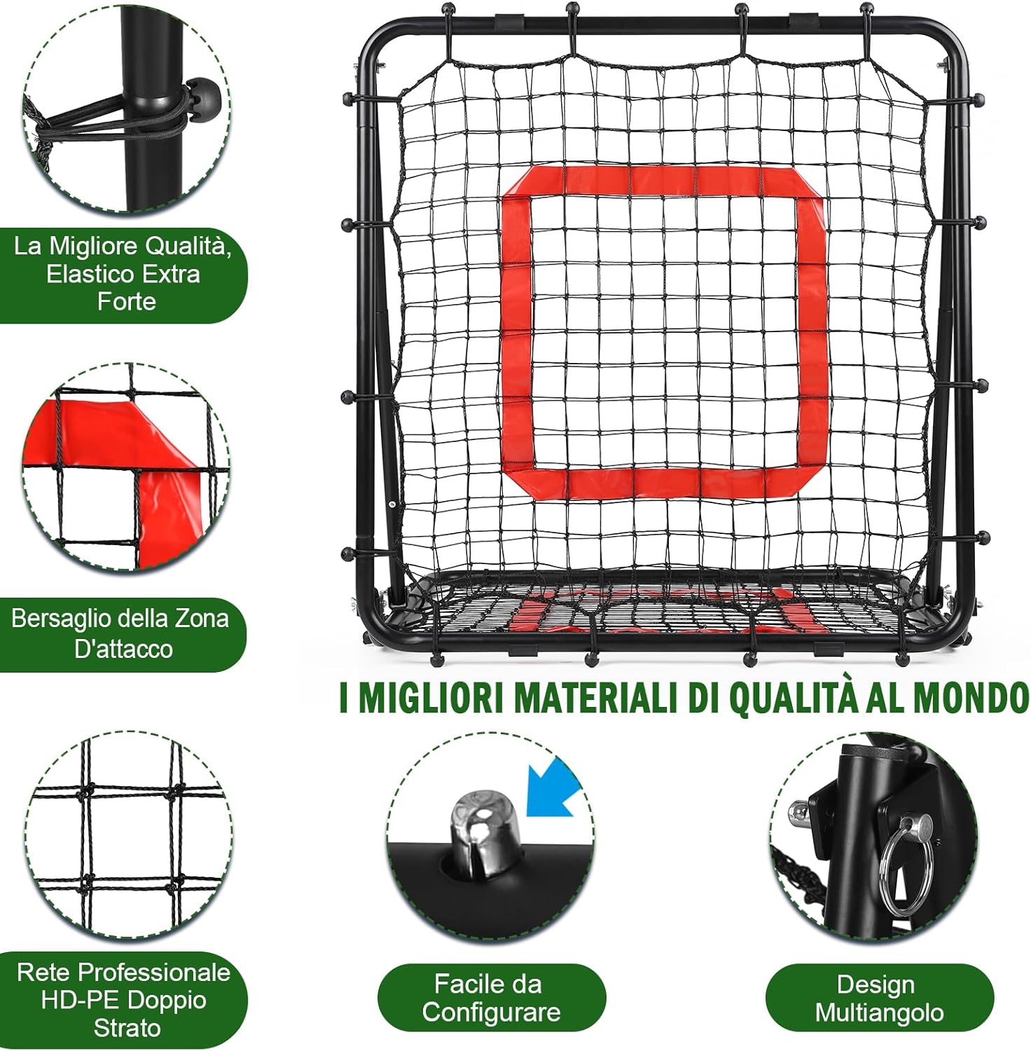 Basegoal Rete Rimbalzo Calcio Pieghevole 85x85cm - immagine 2