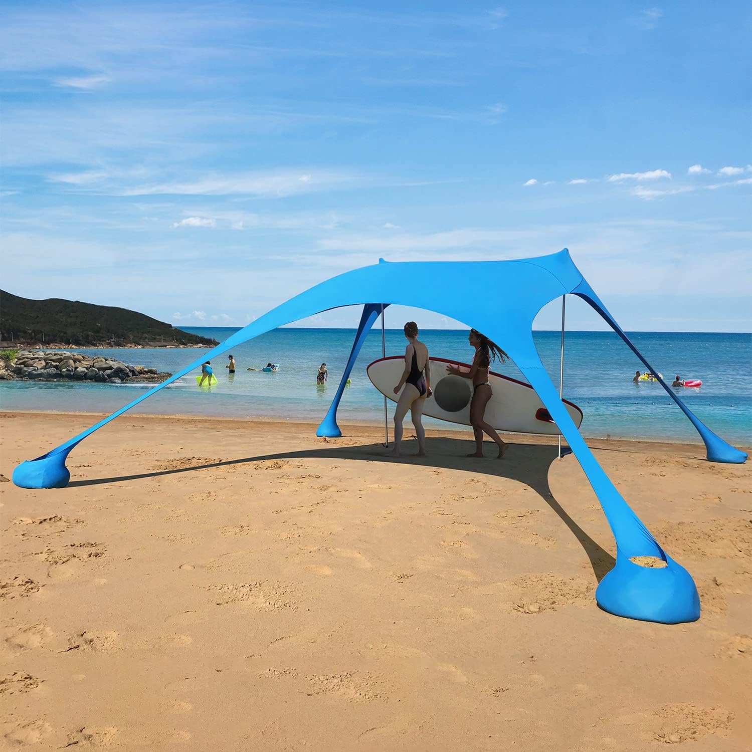 Floving Tendalino Parasole da Spiaggia Anti-UV, Blu - immagine 3