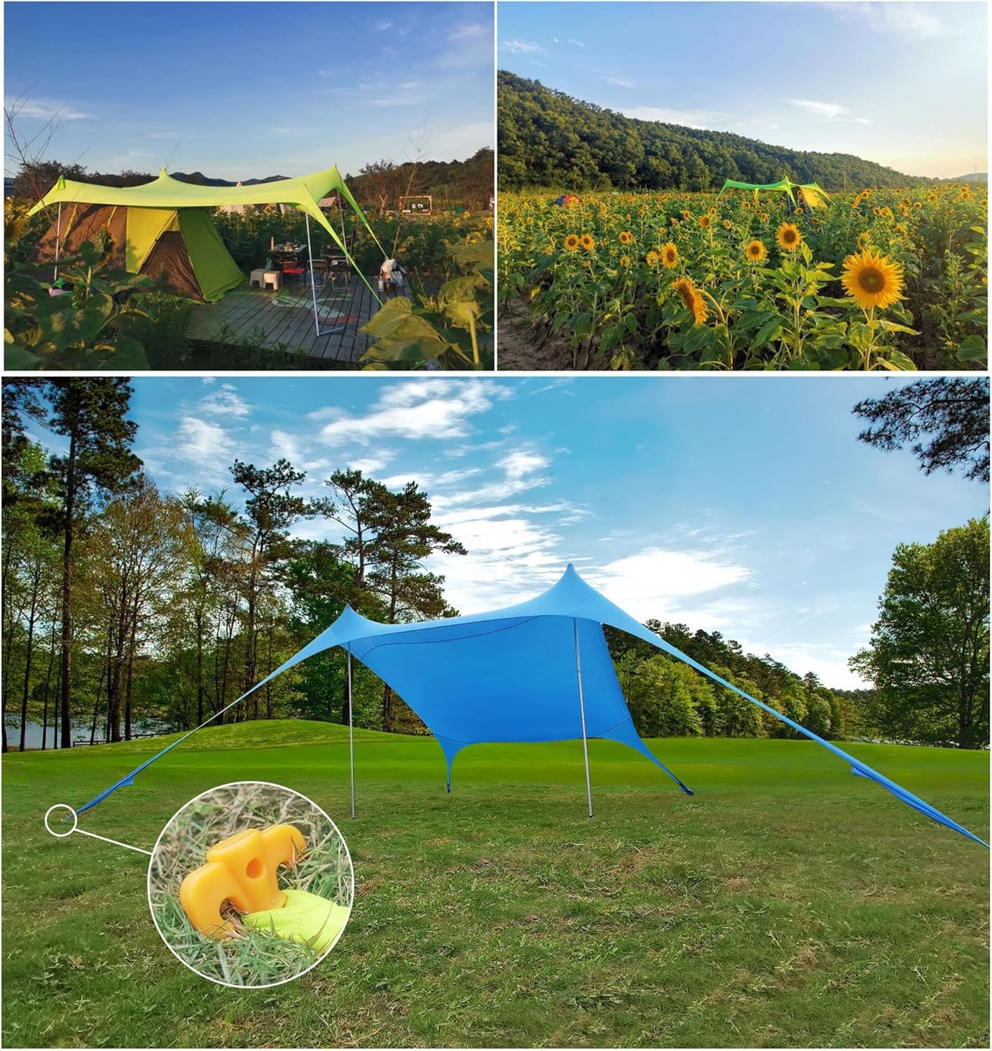 Floving Tendalino Parasole da Spiaggia Anti-UV, Blu - immagine 6