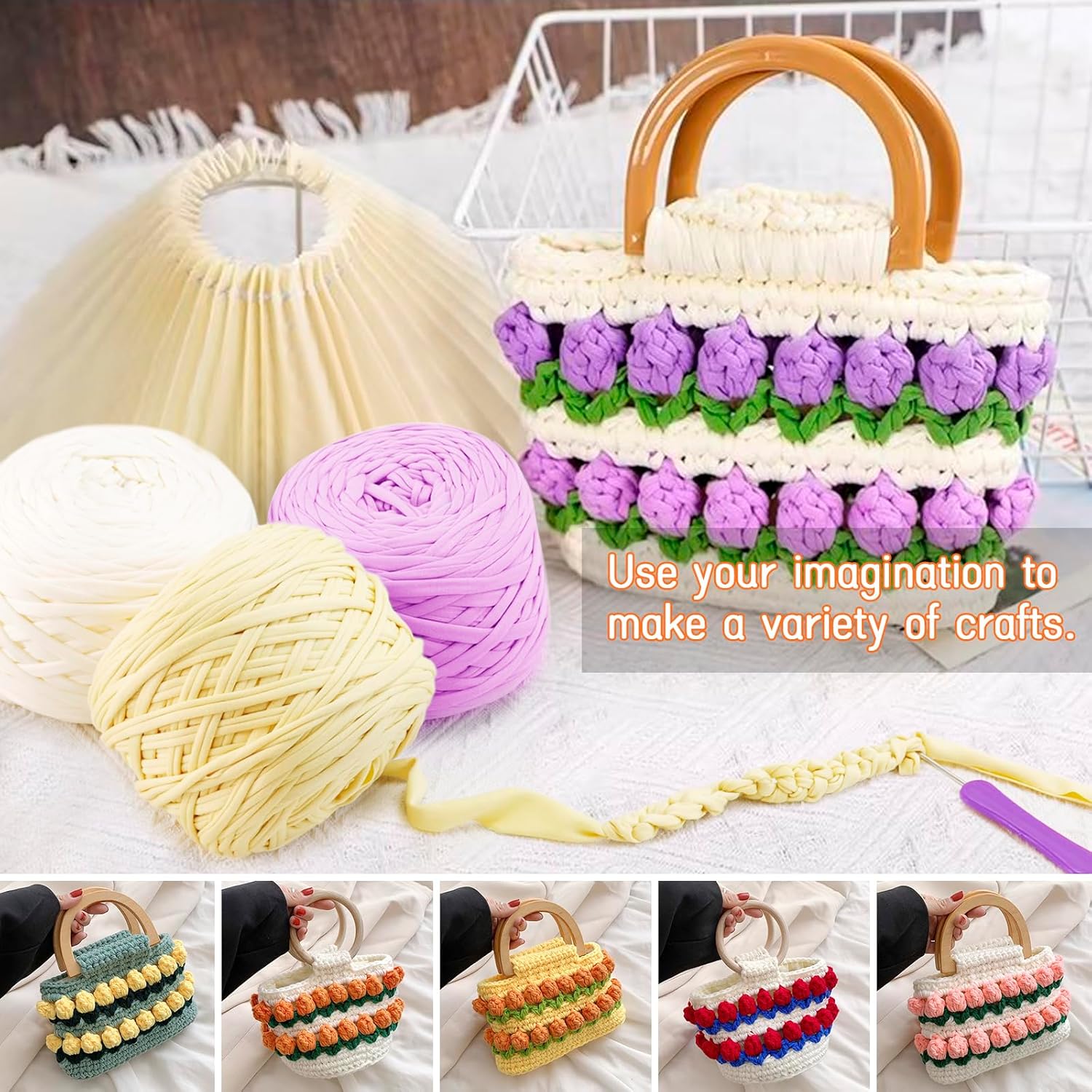 Fettuccia per Borse a Uncinetto 285g/100m - Rosso Vino - immagine 4