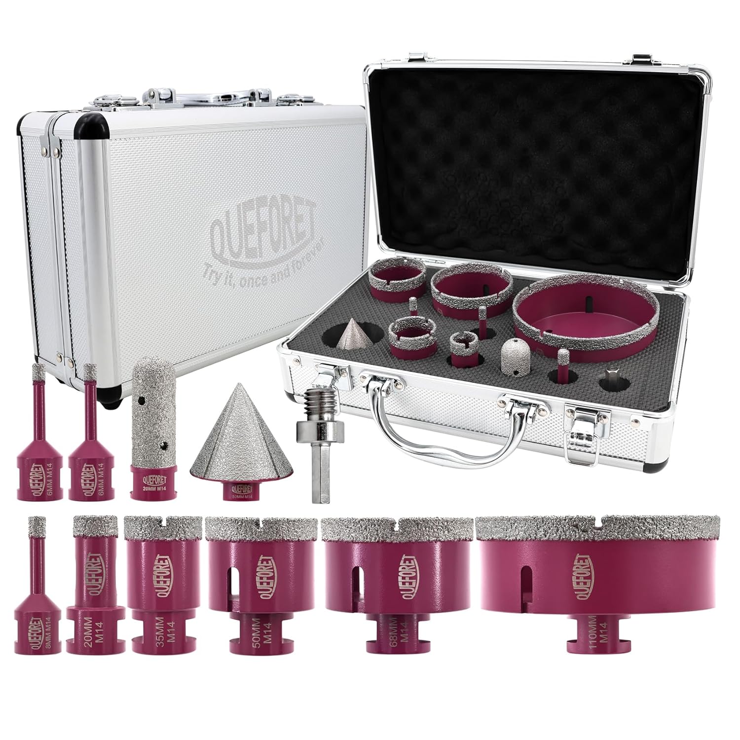 Queforet Punte Diamantate Gres Porcellanato 11 Pezzi - immagine 1