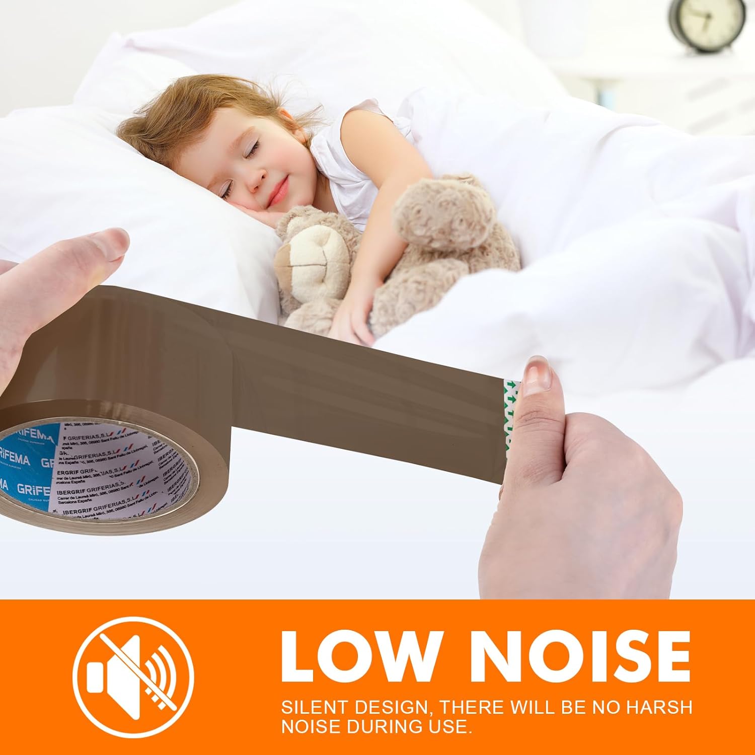 Grifema GA4004-6 Nastro Imballaggio Silenzioso, Marrone - immagine 6