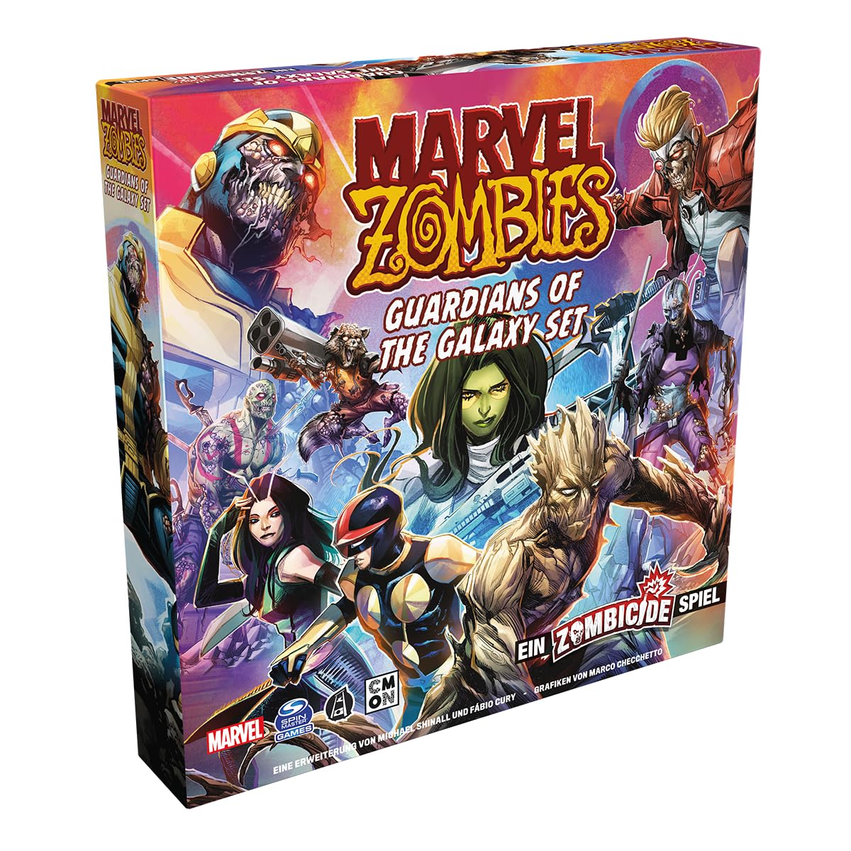 CMON, Marvel Zombies: Guardians of the Galaxy - Un gioco Zombicide estensione, gioco di intenditori, Dungeon Crawler, 1-6 giocatori, dai 14+ anni, 60 minuti, tedesco, multicolore, multicolore