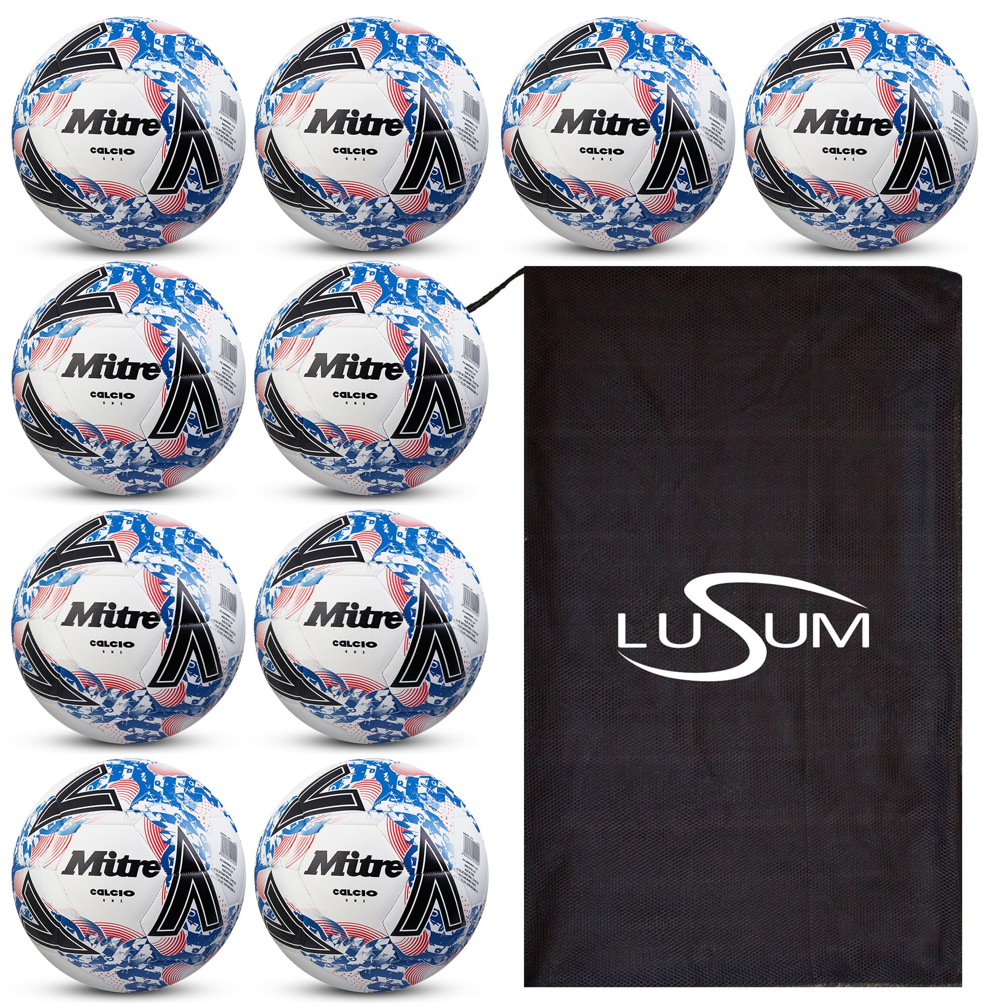 Mitre - 10 palloni da calcio per allenamento, con borsa