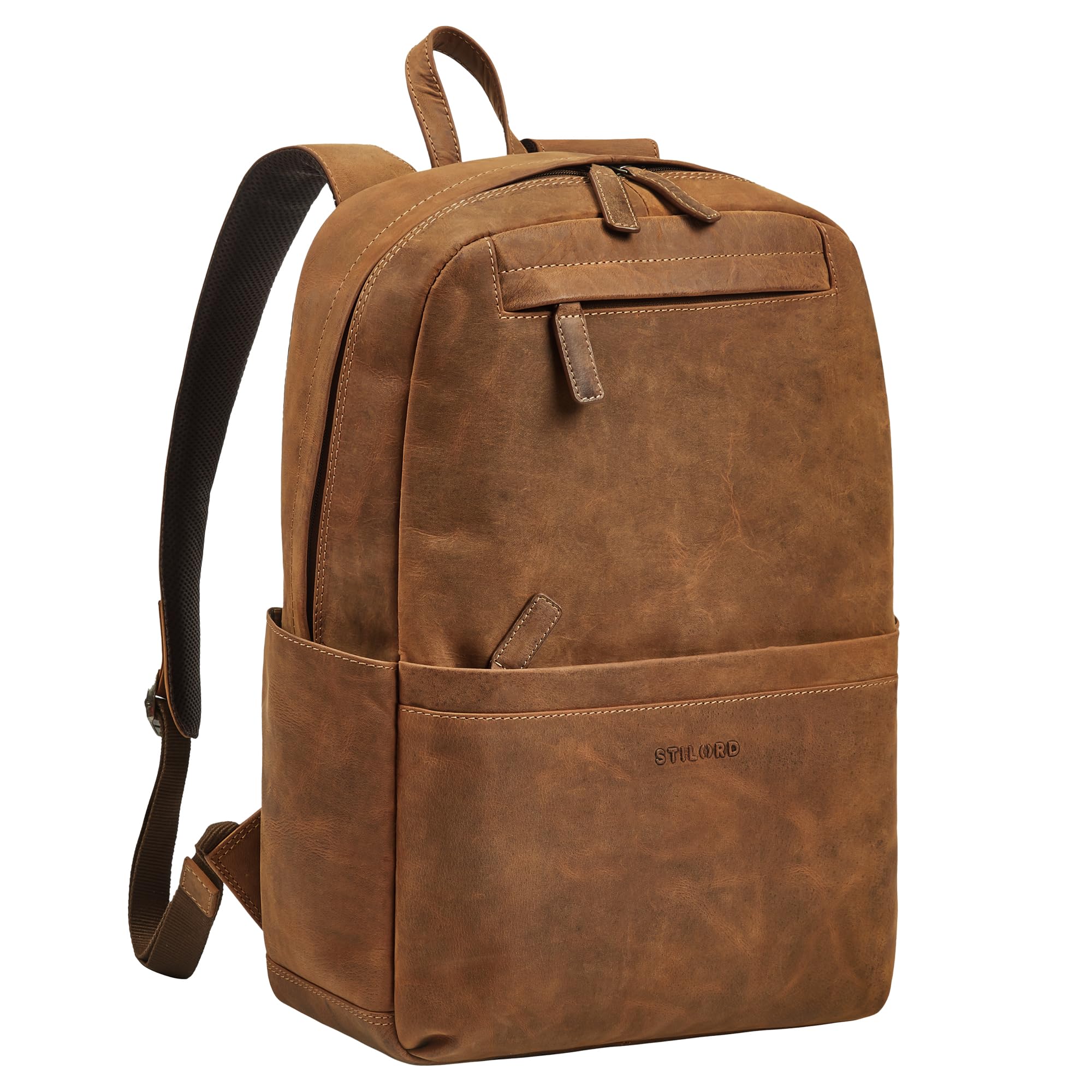 STILORD 'Brighton' Zaino Grande in Pelle XL 15,6 Pollici