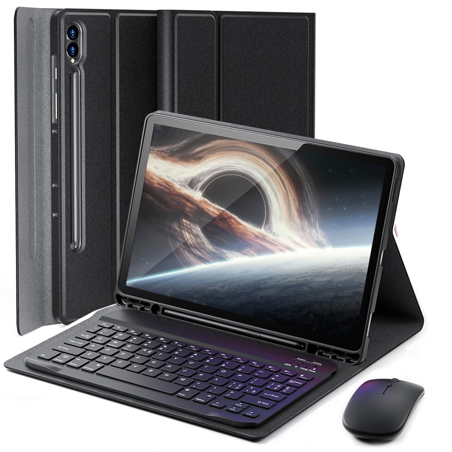 Cover con Tastiera e Mouse Bluetooth per Samsung Galaxy Tab 12.4"