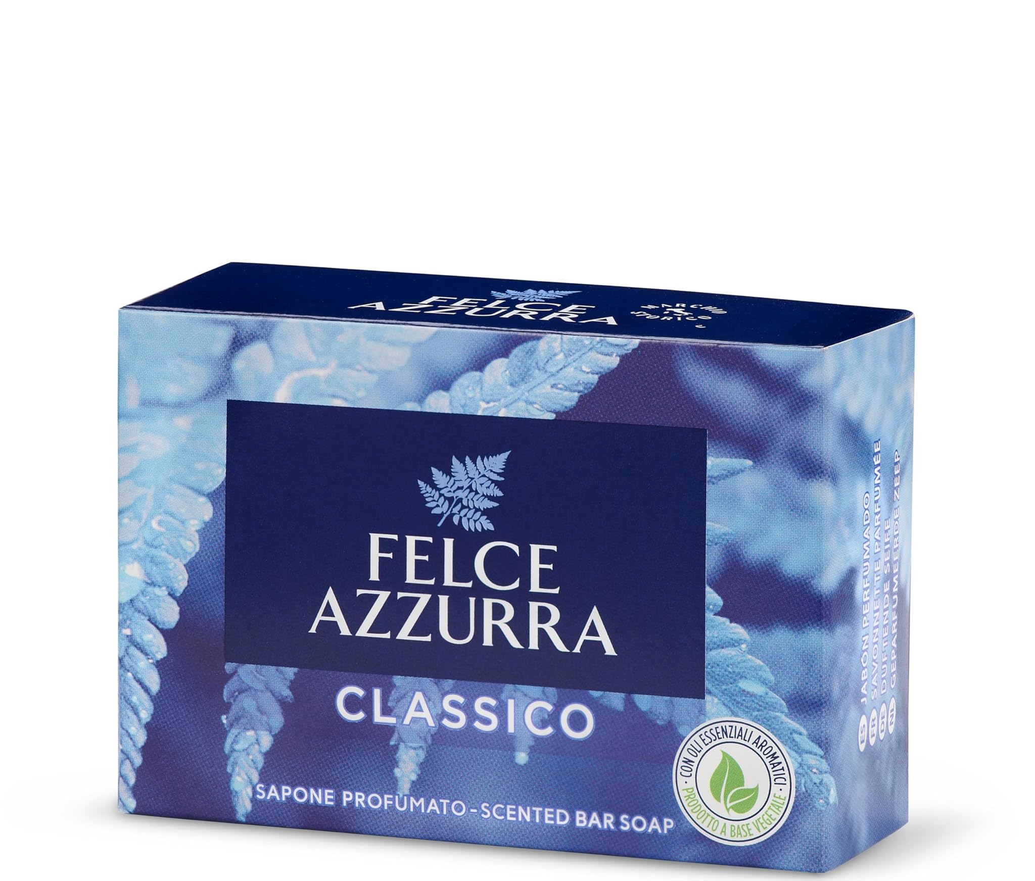 Felce Azzurra - Sapone Solido Classico Profumato 100% Naturale Ideale come Sapone Mani, Viso, Corpo, Detergente Idratante con Glicerina Vegetale, Saponetta Multiuso Nutriente, Saponette Profumate 100g