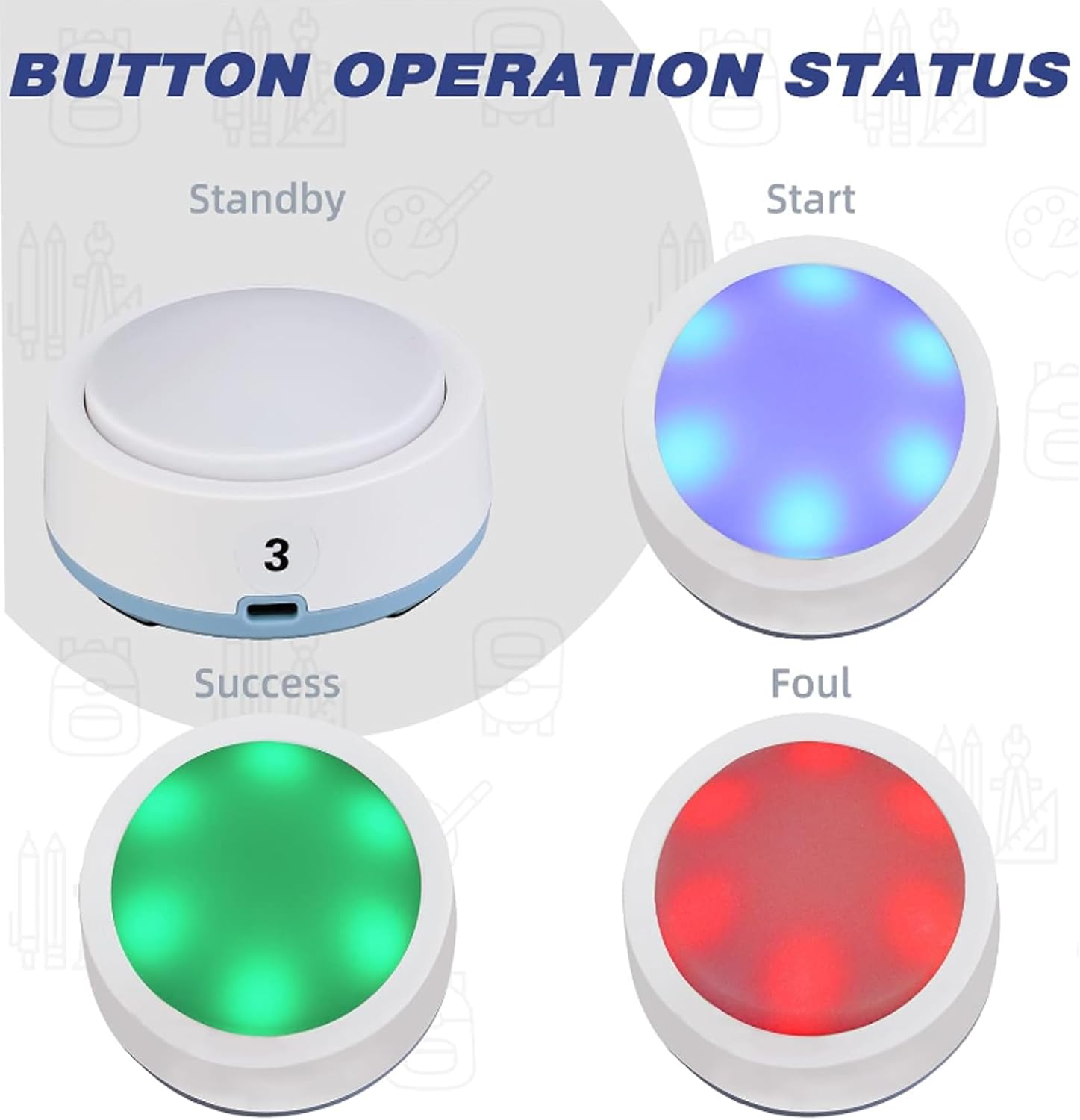 Retekess TM101 Sistema di Cicalino per Domande Wireless (Set da 8 Pulsanti) - immagine 5