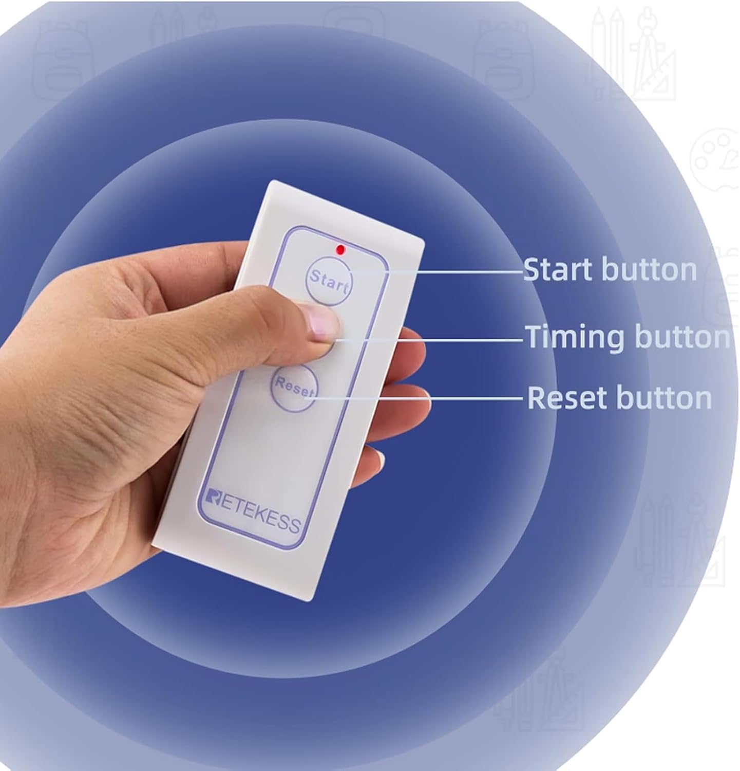 Retekess TM101 Sistema di Cicalino per Domande Wireless (Set da 8 Pulsanti) - immagine 6